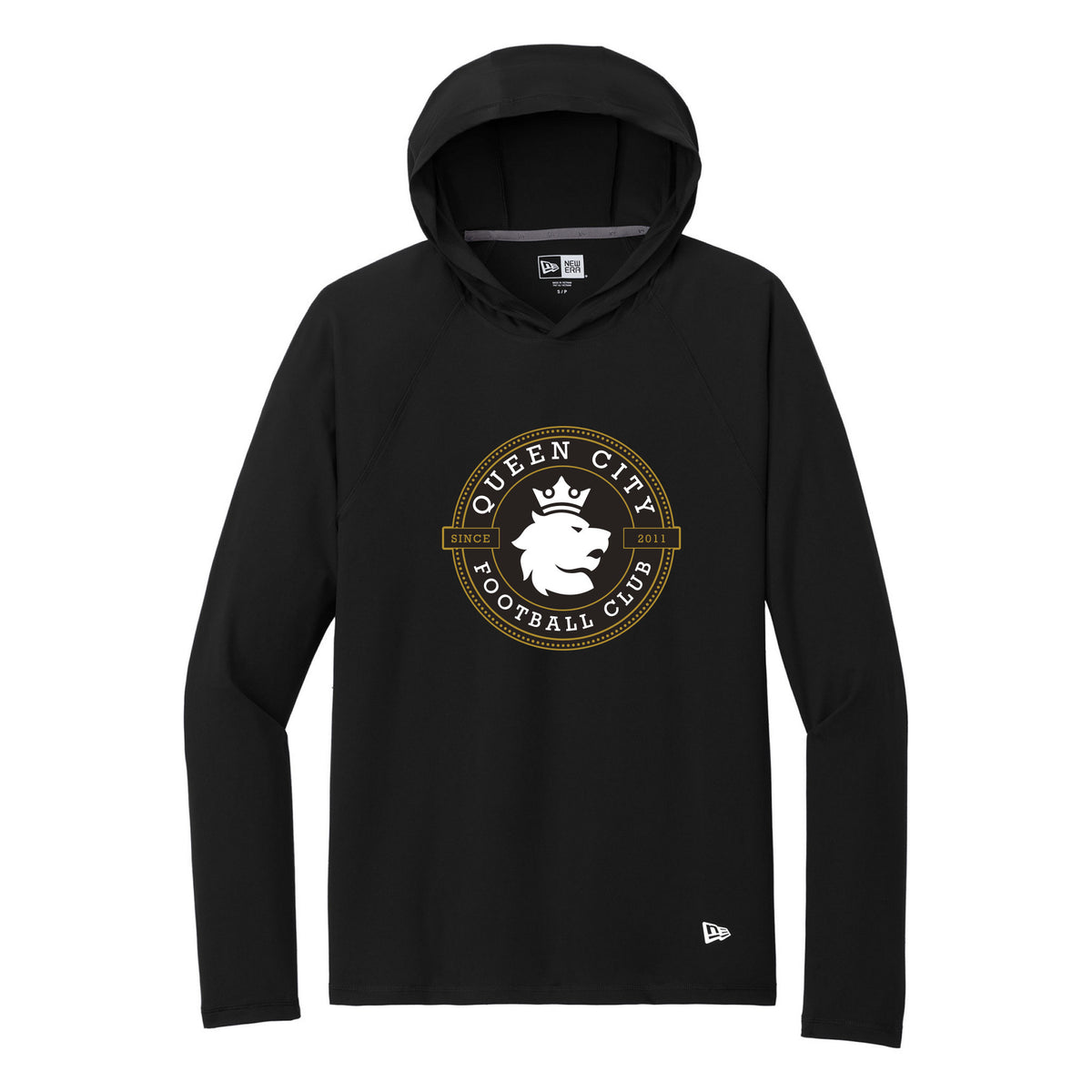 New Era Power Long Sleeve Hoodie — Black, front