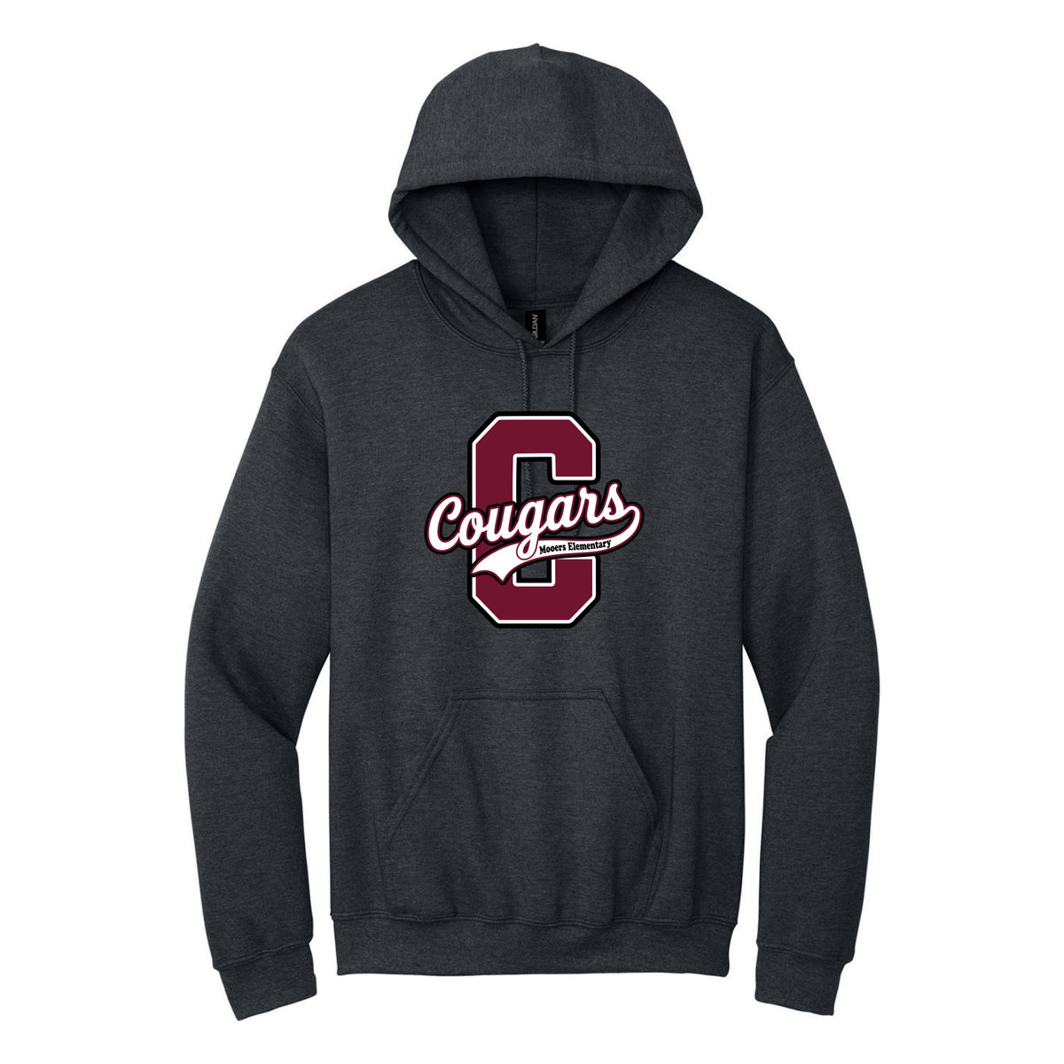 Cobras Teacher Hoodie — Dark Heather, Logo 4, front