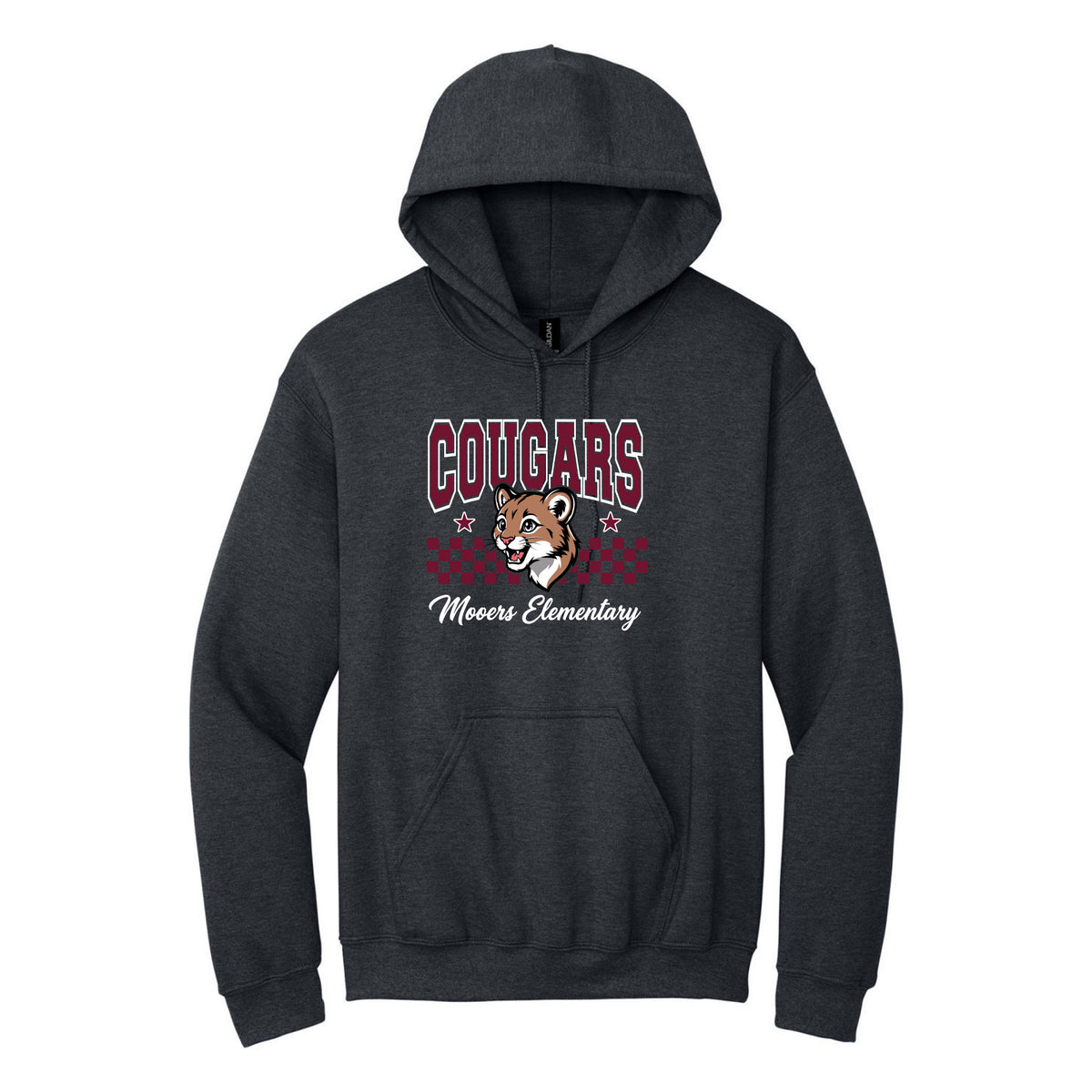 Cobras Teacher Hoodie — Dark Heather, Logo 5, front