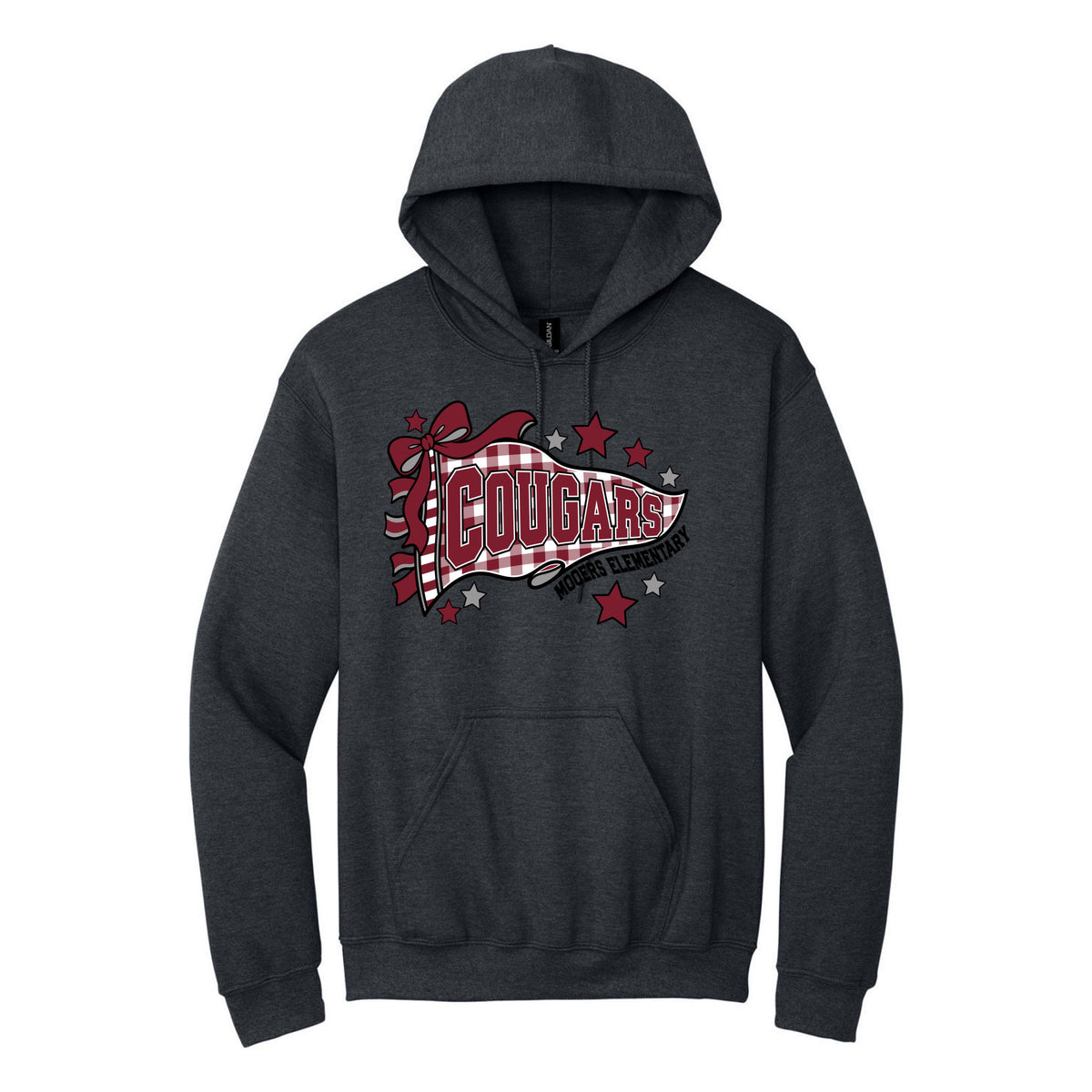 Cobras Teacher Hoodie — Dark Heather, Logo 3, front