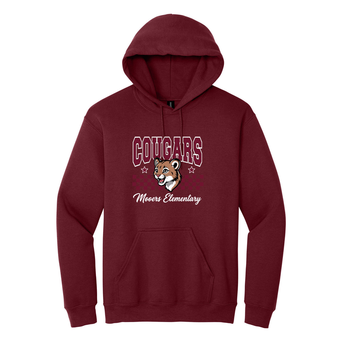 Cobras Teacher Hoodie — Garnet, Logo 5, front