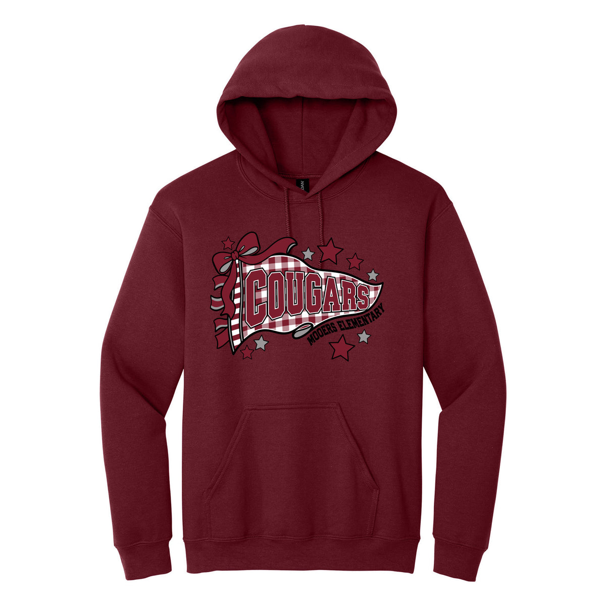 Cobras Teacher Hoodie — Garnet, Logo 3, front
