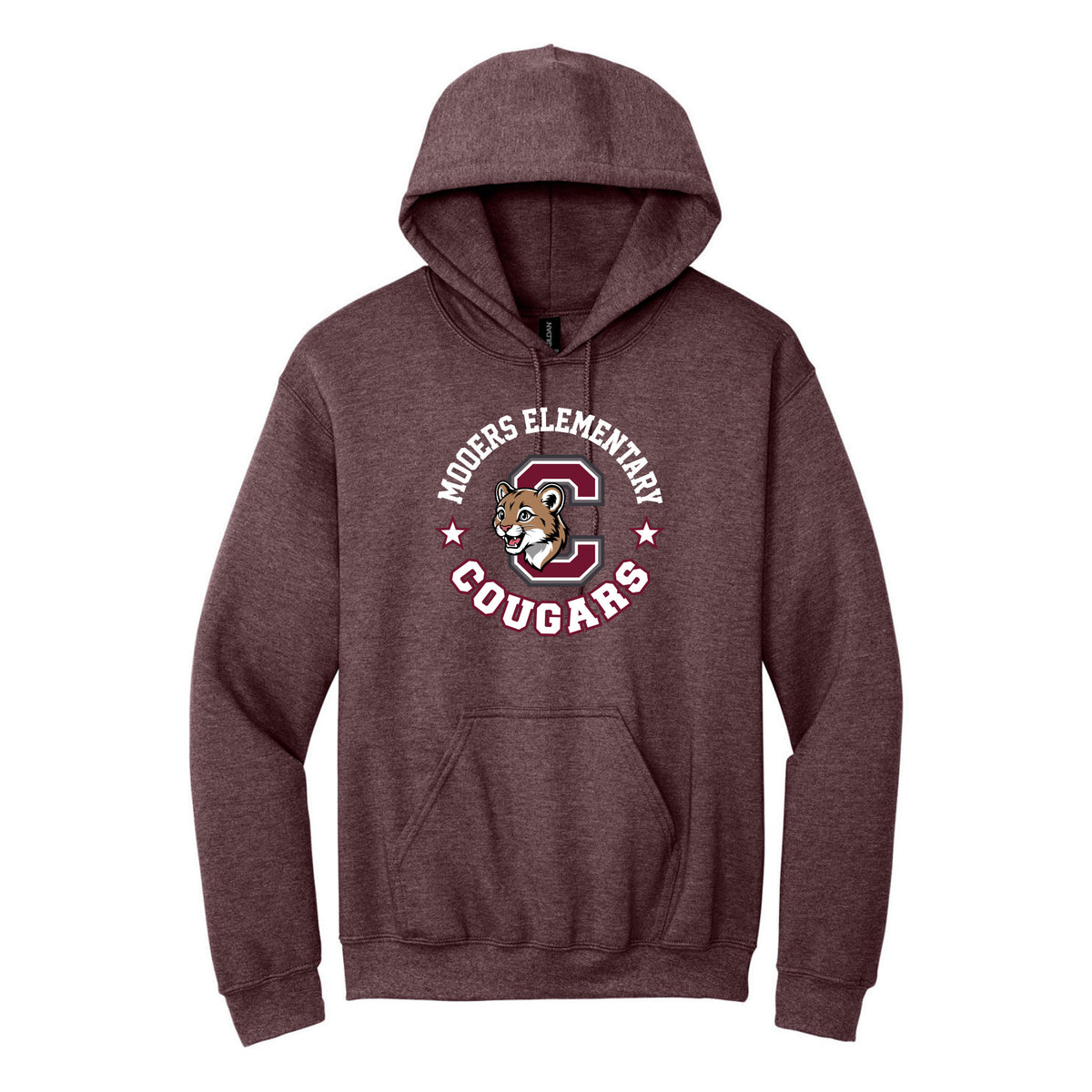 Cobras Teacher Hoodie — Heather Dark Maroon, Logo 1, front