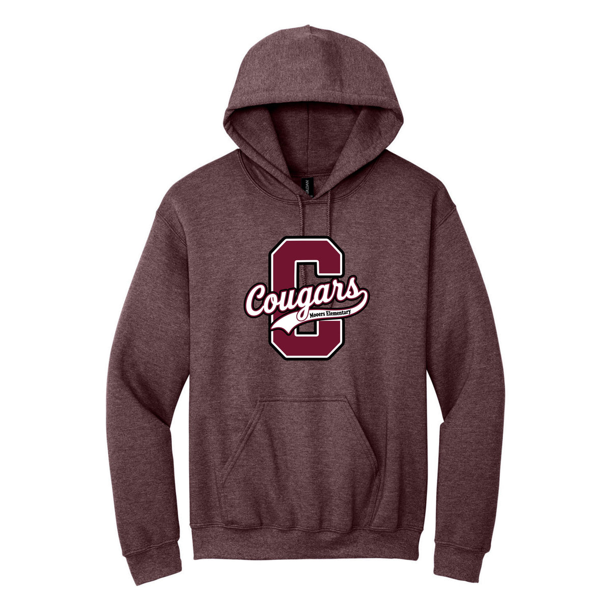 Cobras Teacher Hoodie — Heather Dark Maroon, Logo 4, front