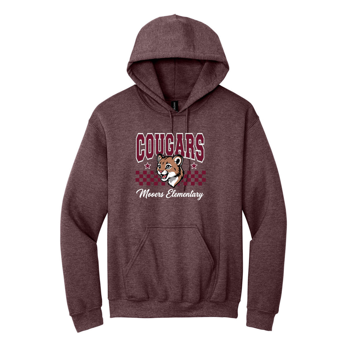 Cobras Teacher Hoodie — Heather Dark Maroon, Logo 5, front
