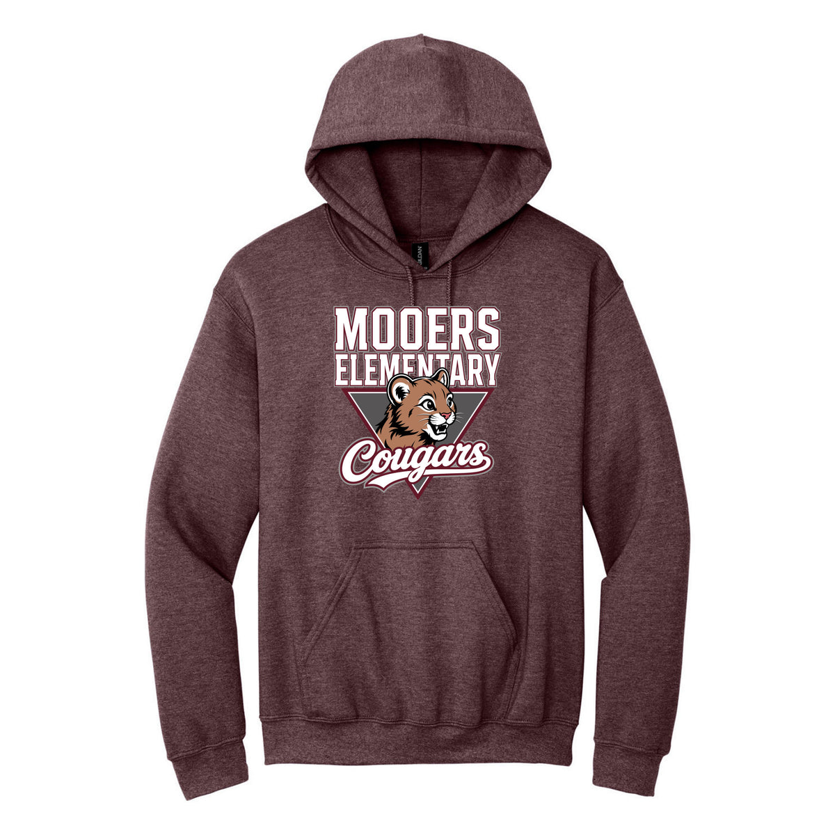 Cobras Teacher Hoodie — Heather Dark Maroon, Logo 2, front