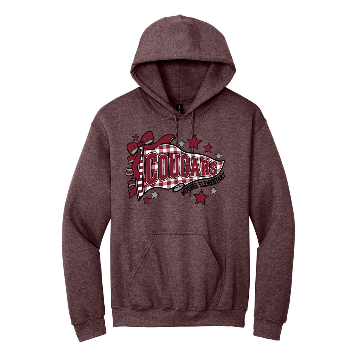 Cobras Teacher Hoodie — Heather Dark Maroon, Logo 3, front