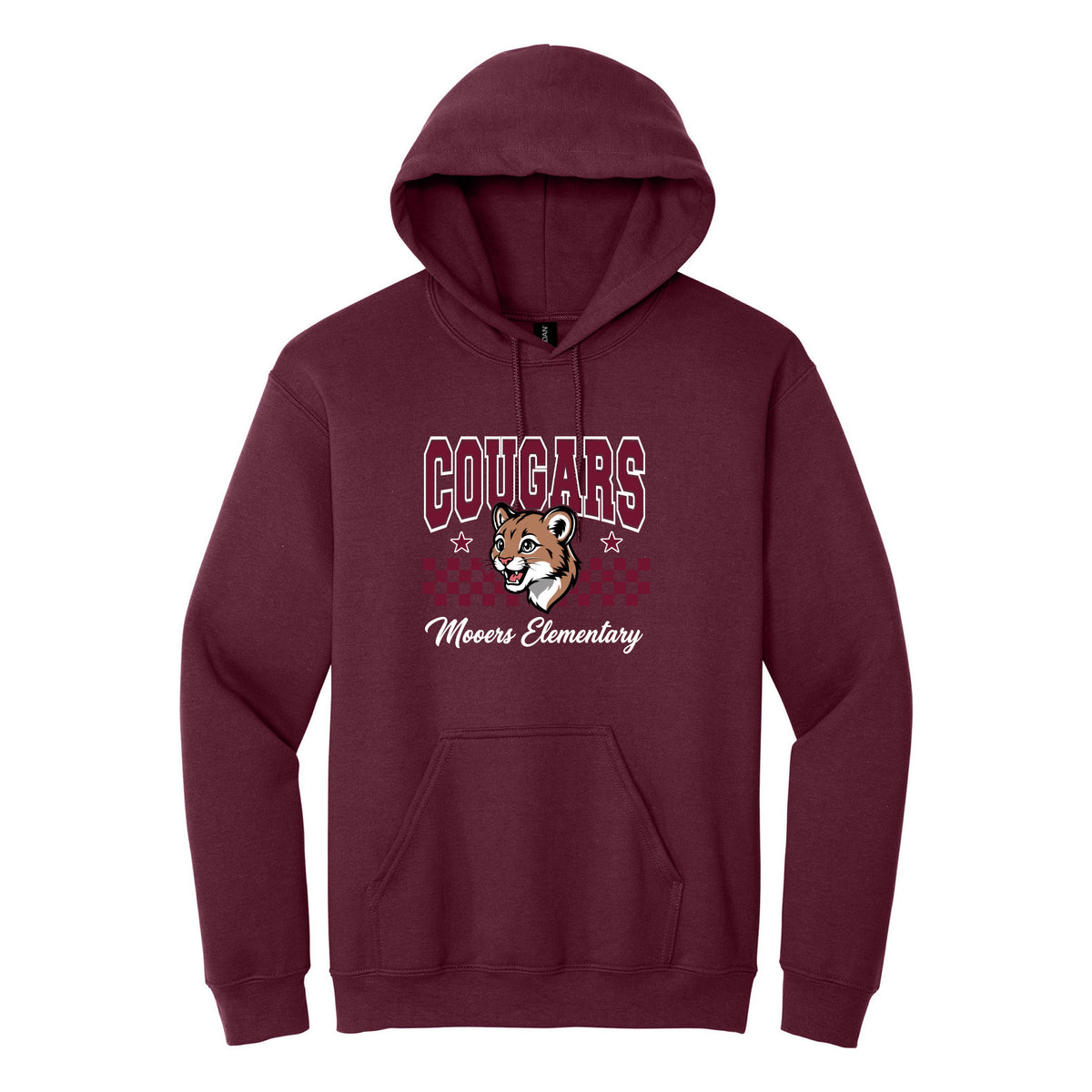 Cobras Teacher Hoodie — Maroon, Logo 5, front
