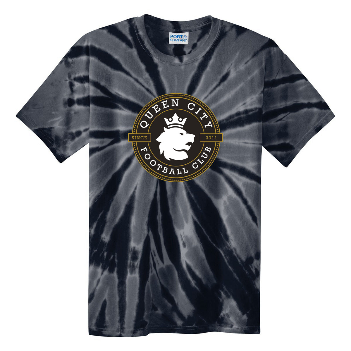 Port & Co Tie-Dye Tee — Black, front