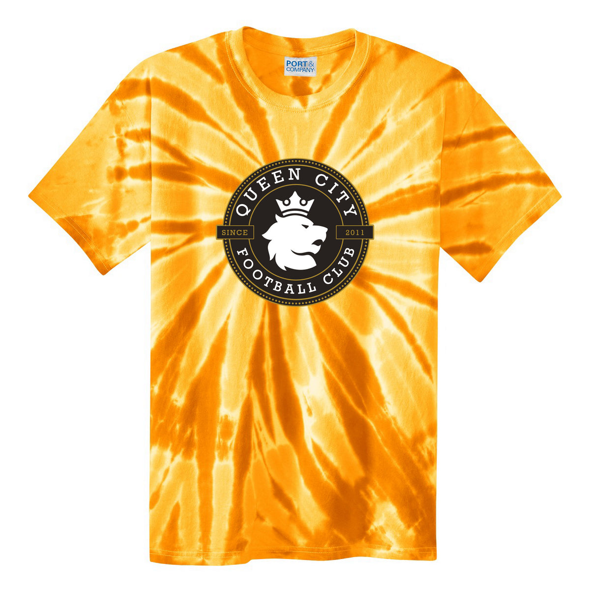 Port & Co Tie-Dye Tee — Gold, front