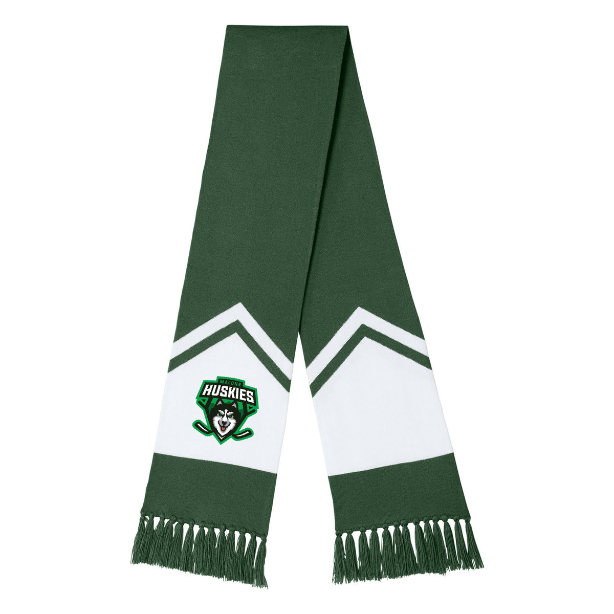 Sport-Tek Gameday Scarf — Forest Green/ White, front