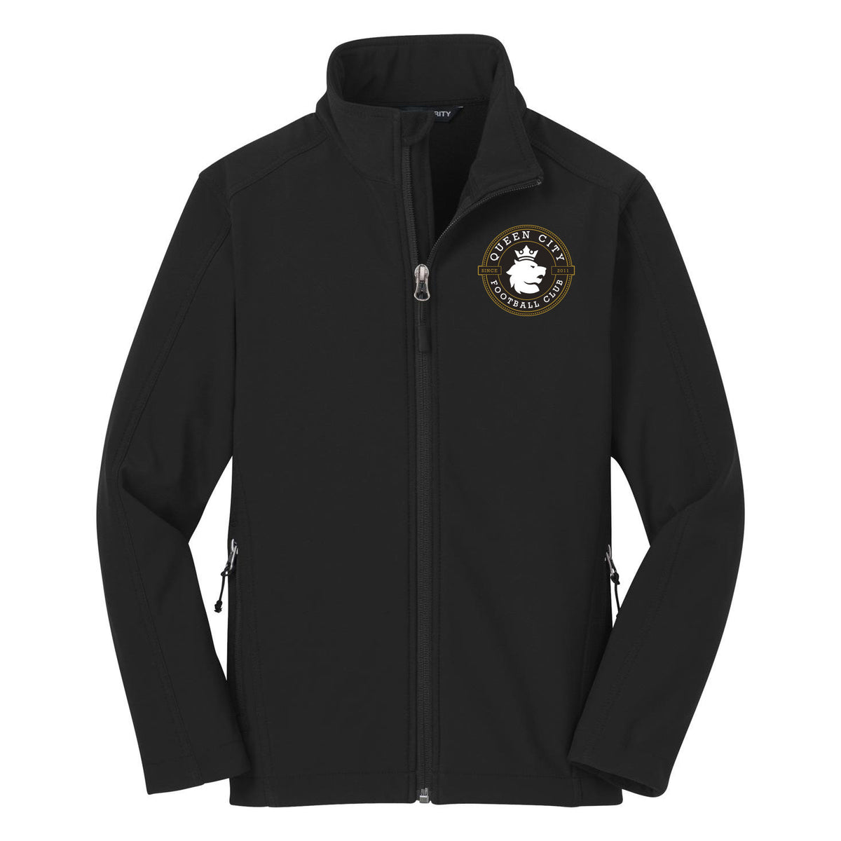 Port Authority Youth Core Soft Shell Jacket — Black, front