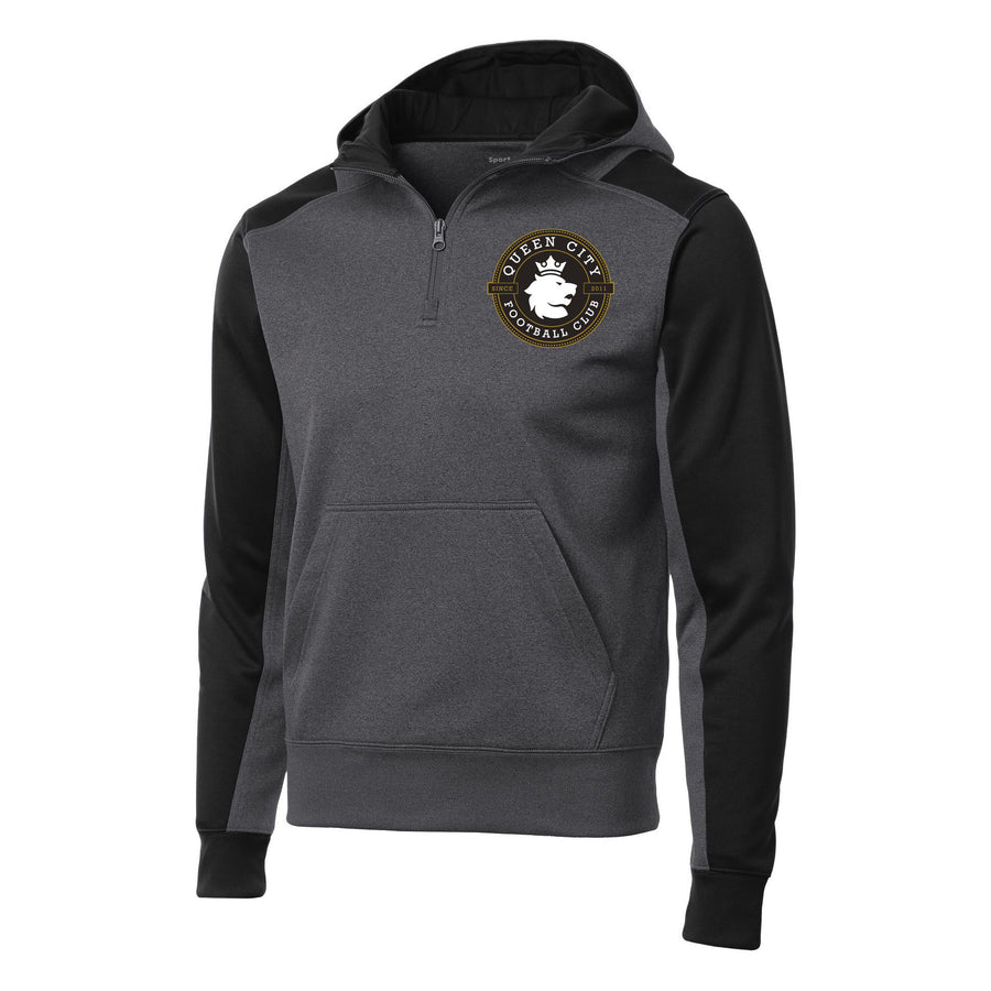Embroidered Tech Fleece Colorblock 1/4-Zip Hooded Sweatshirt