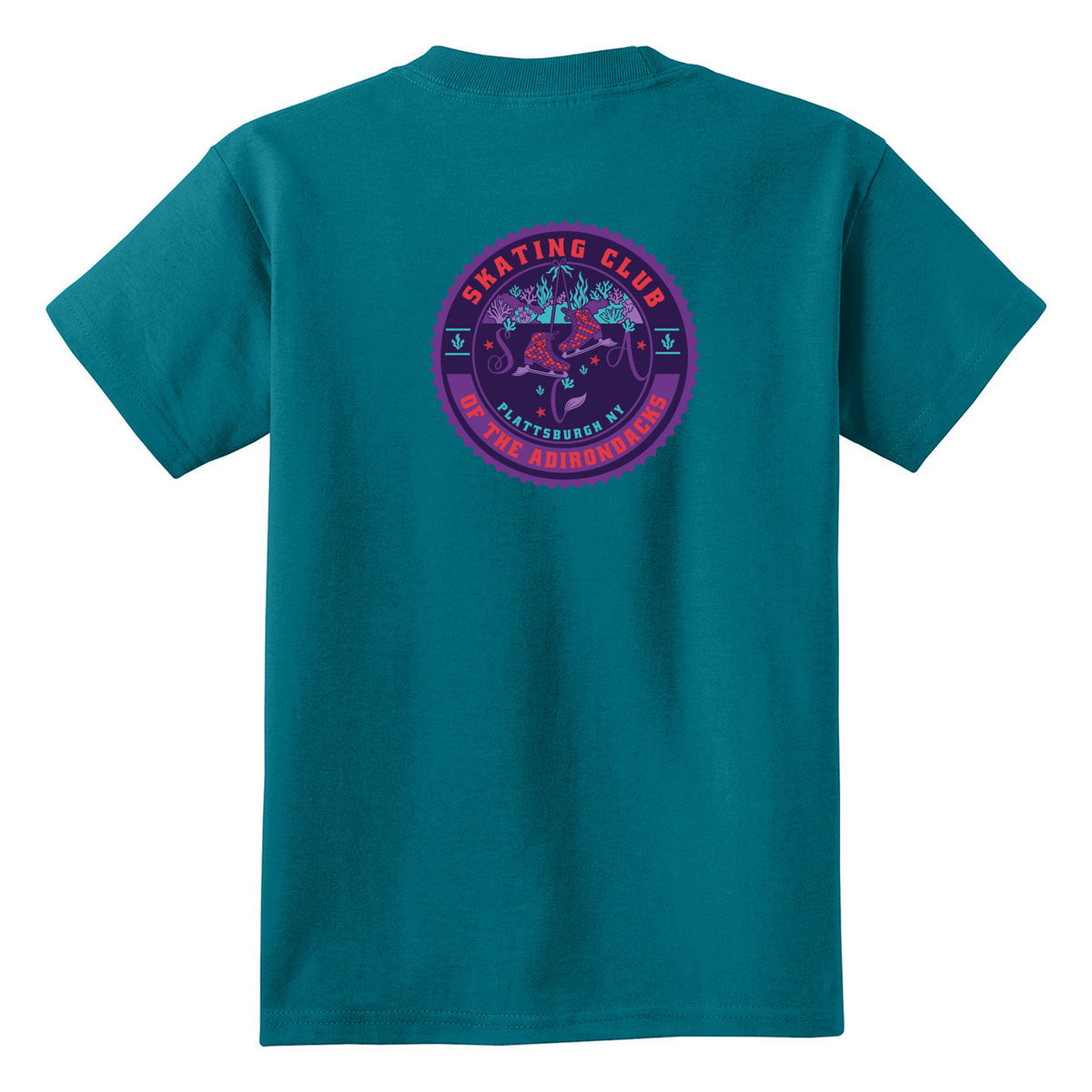 Youth Core Cotton Tee — Teal, back