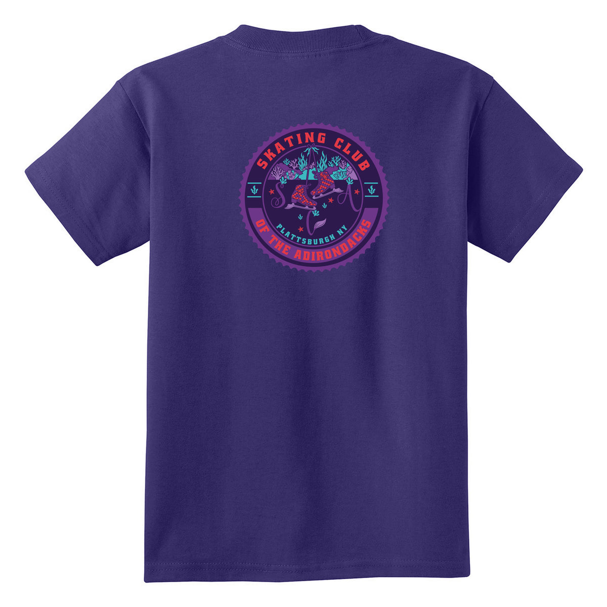 Youth Core Cotton Tee — Team Purple, back