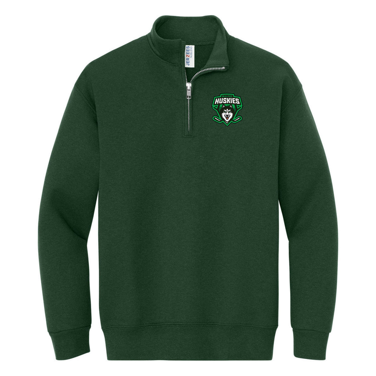 Jerzees Youth NuBlend 1/4-Zip Cadet Collar Sweatshirt — Forest Green, front