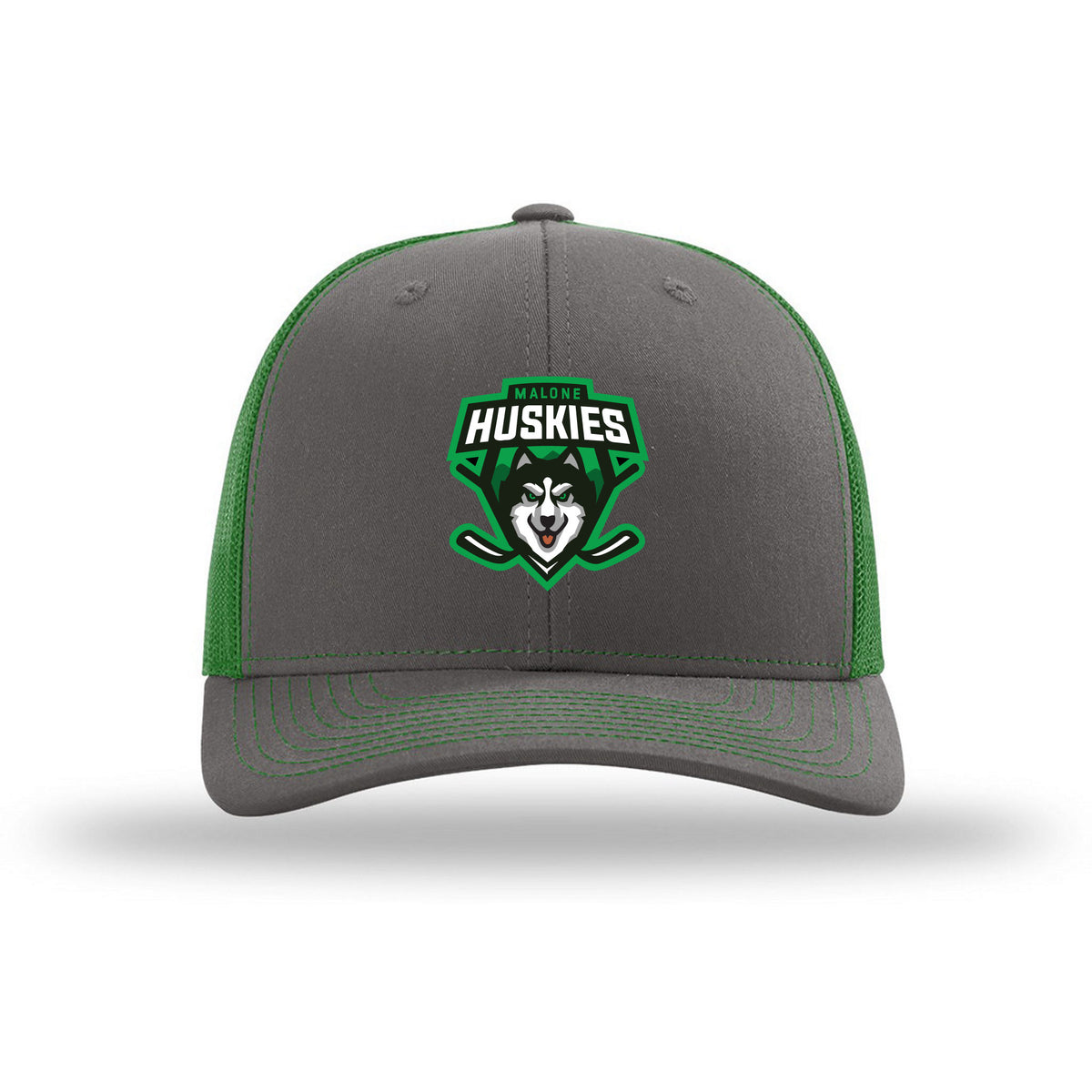 Richardson Trucker Cap — Charcoal/ Kelly, front