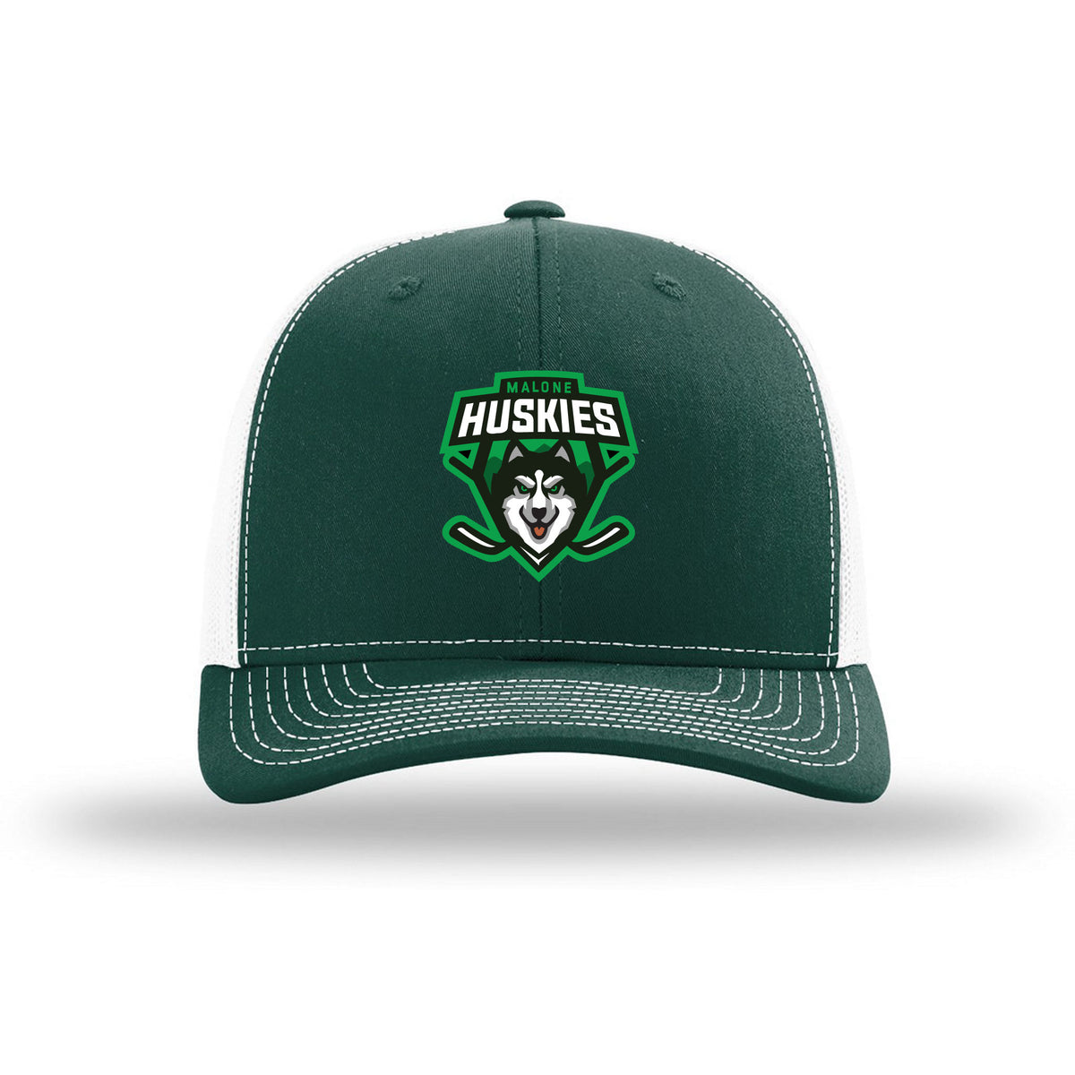 Richardson Trucker Cap — Dark Green/ White, front