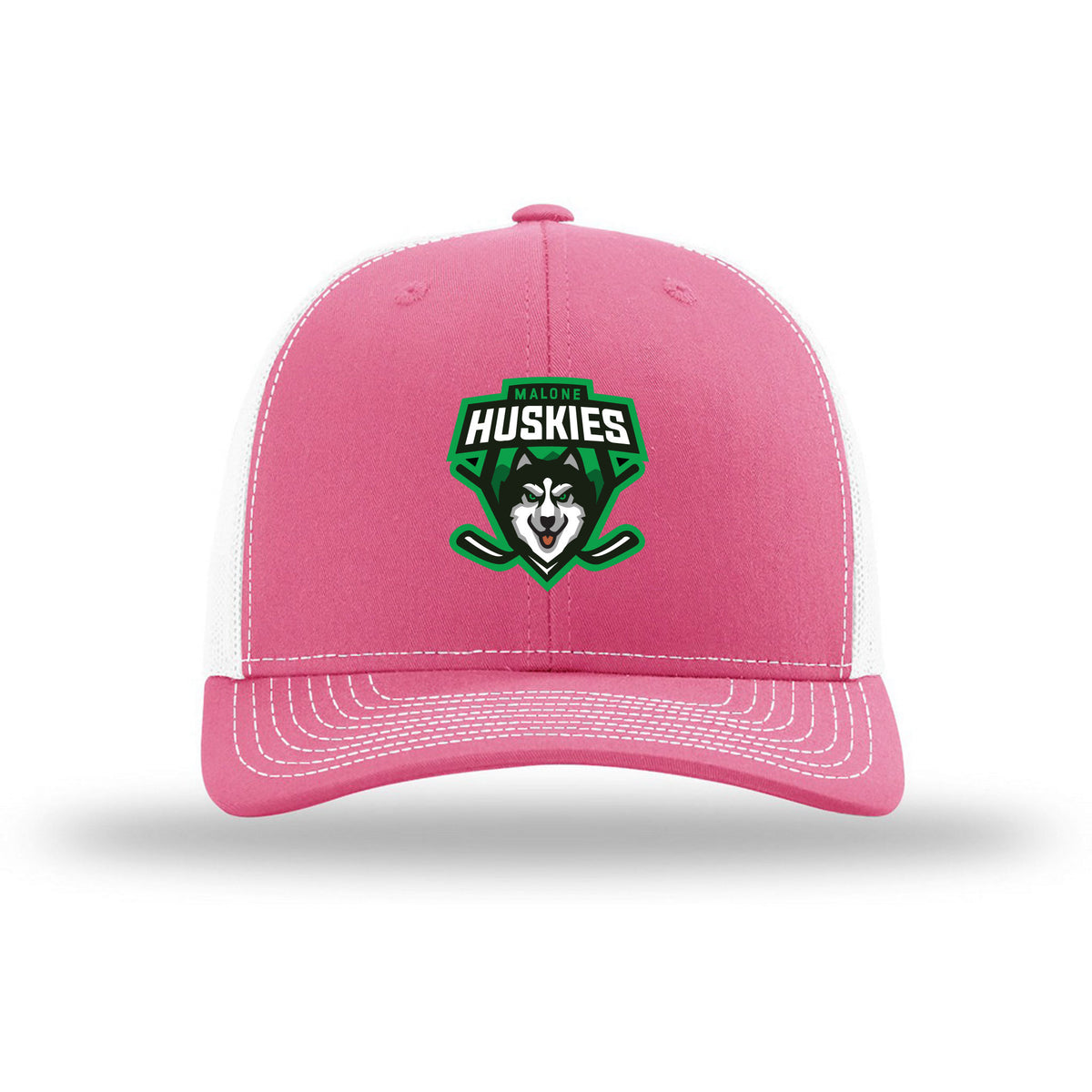 Richardson Trucker Cap — Hot Pink/ White, front