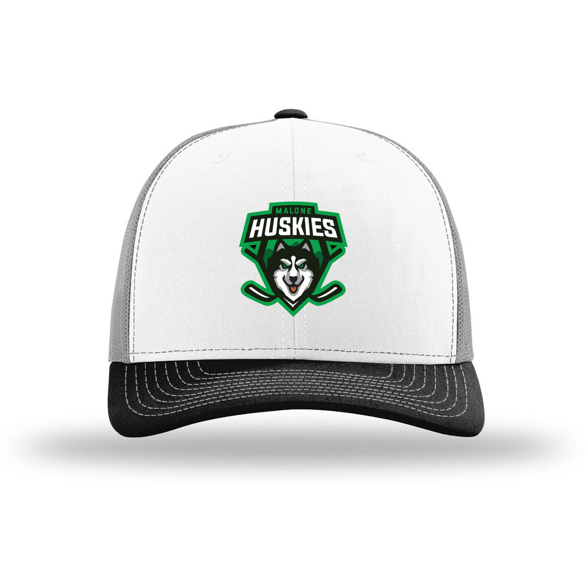 Richardson Trucker Cap — White/ Aluminum/ Black, front