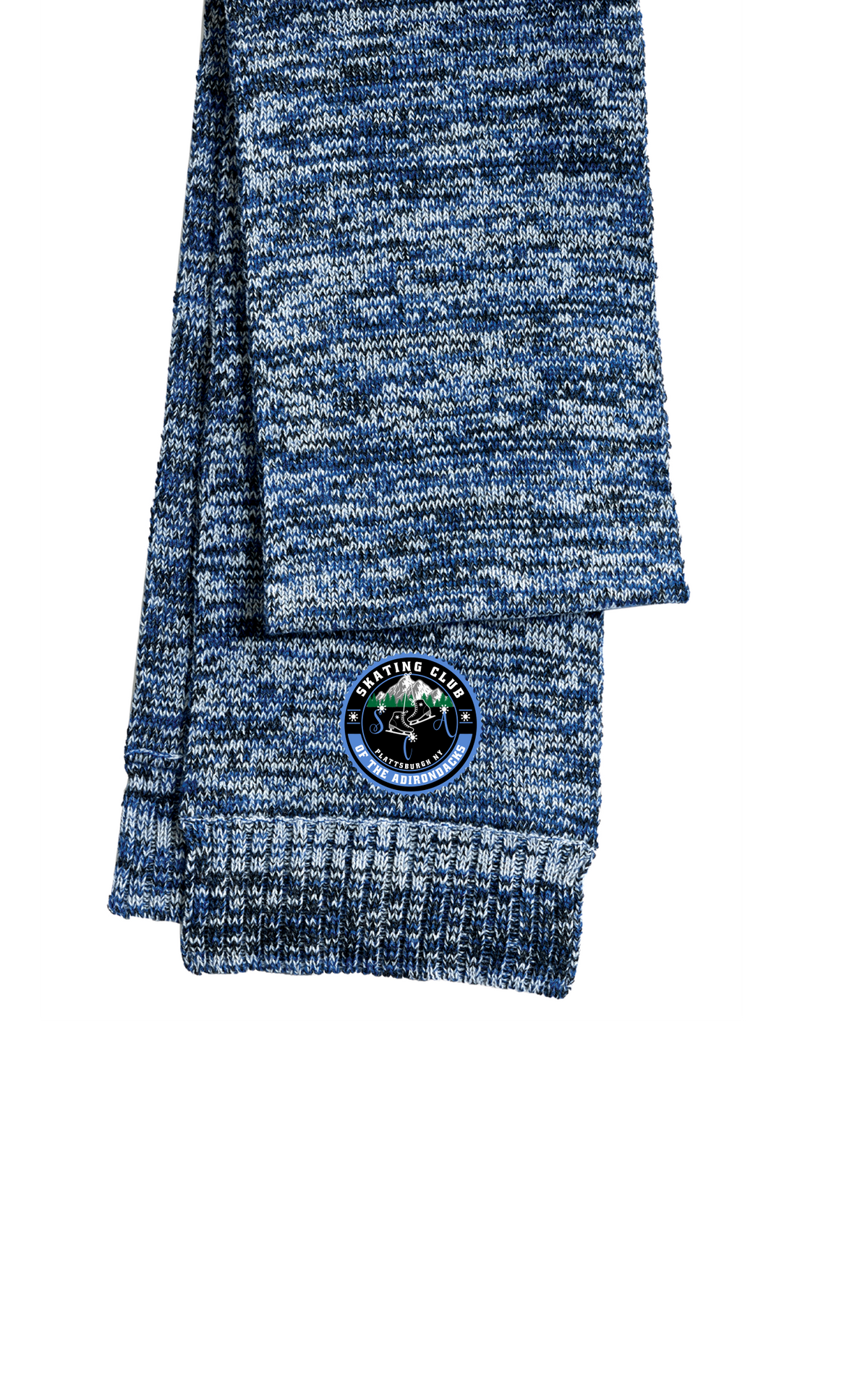 Marled Scarf with Embroidered Logo