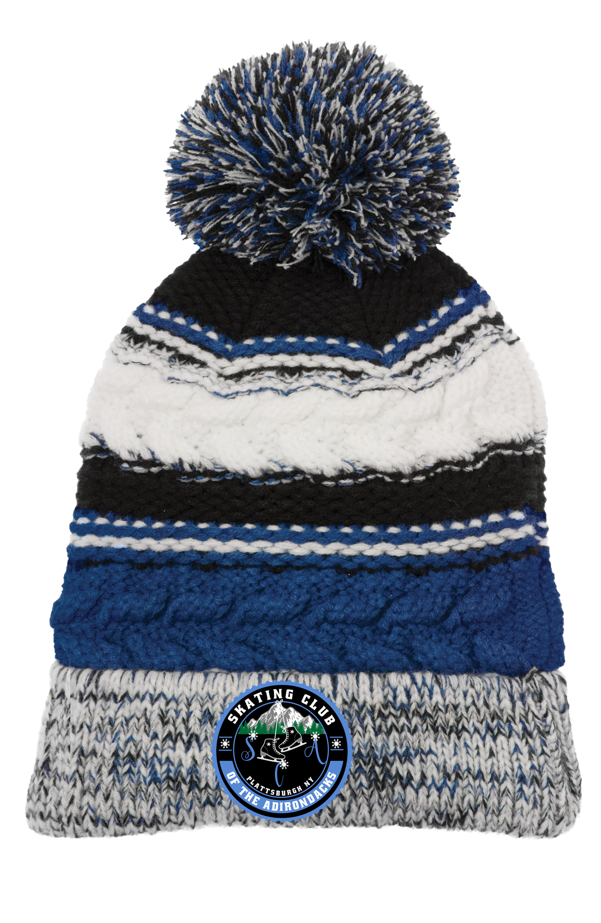 Pom Pom Beanie with Embroidered Logo