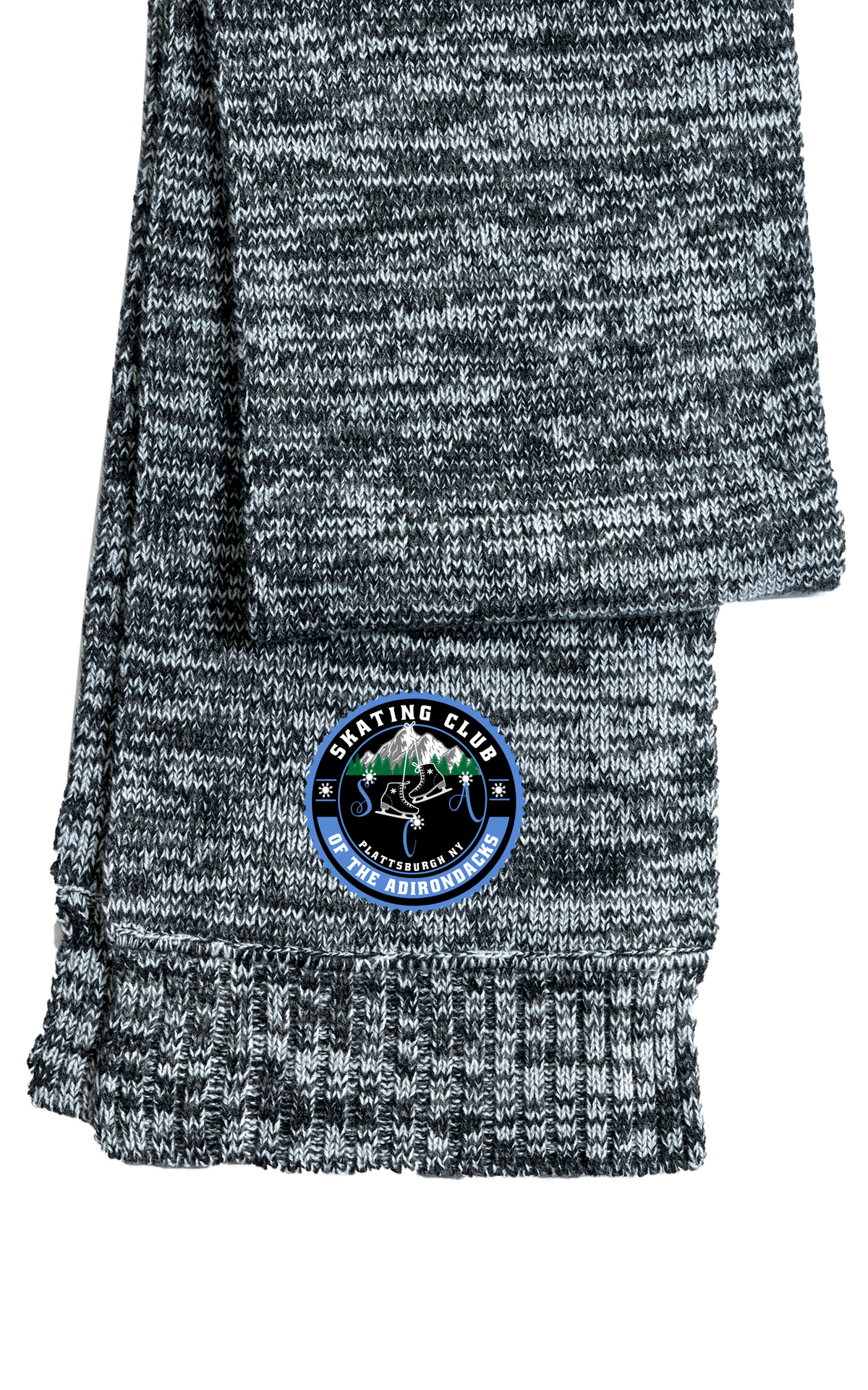Marled Scarf with Embroidered Logo