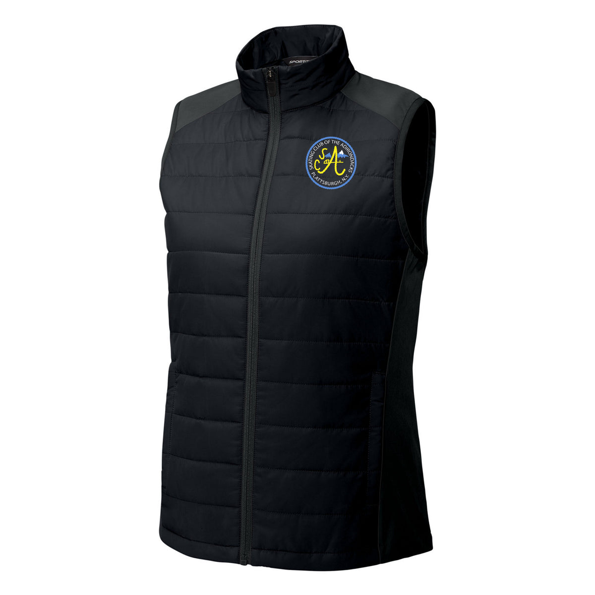 Women's Teknical Hybrid Vest — Black, Logo 2, front
