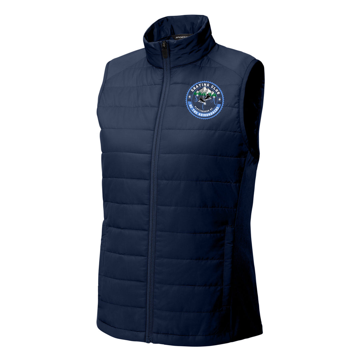 Women's Teknical Hybrid Vest — True Navy, Logo 1, front