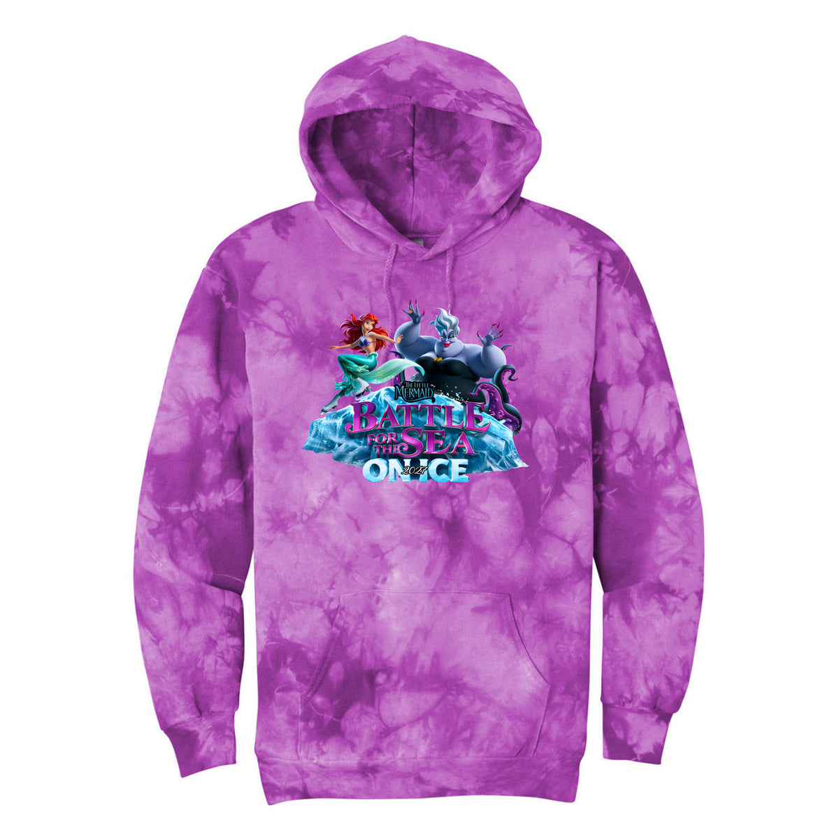 Port & Co Crystal Tie-Dye Pullover Hoodie — Purple, Logo 2, front