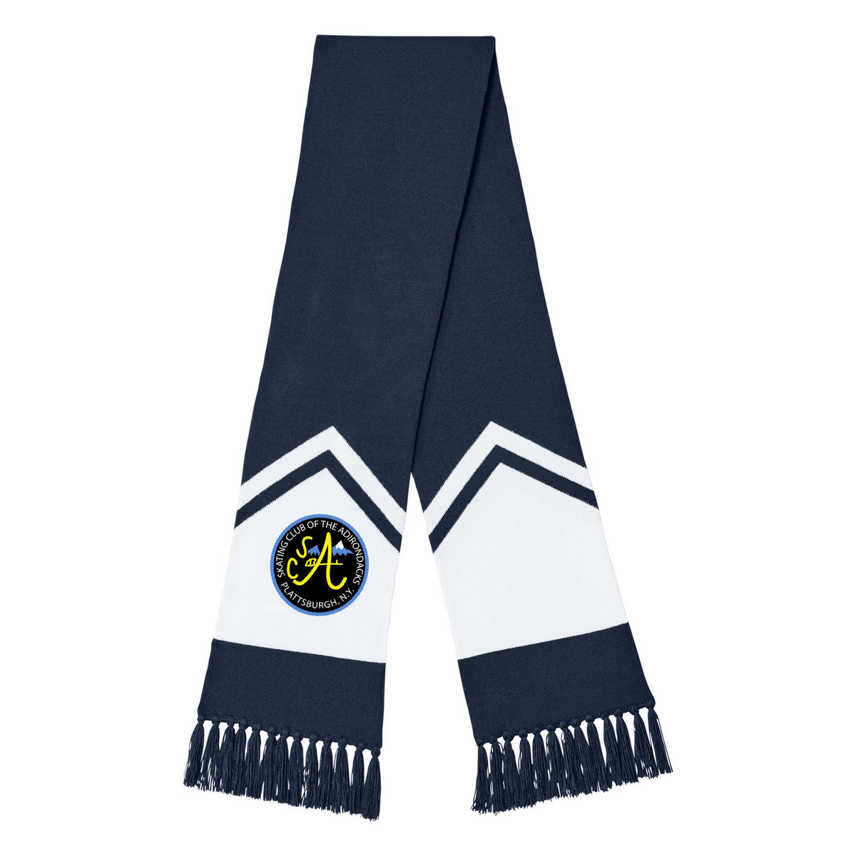 SCA Sport-Tek Gameday Scarf — True Navy/ White, Logo 2, front