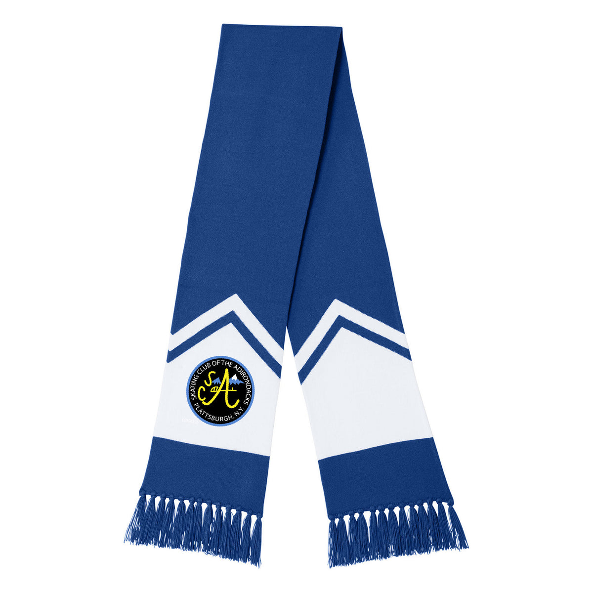 SCA Sport-Tek Gameday Scarf — True Royal/ White, Logo 2, front