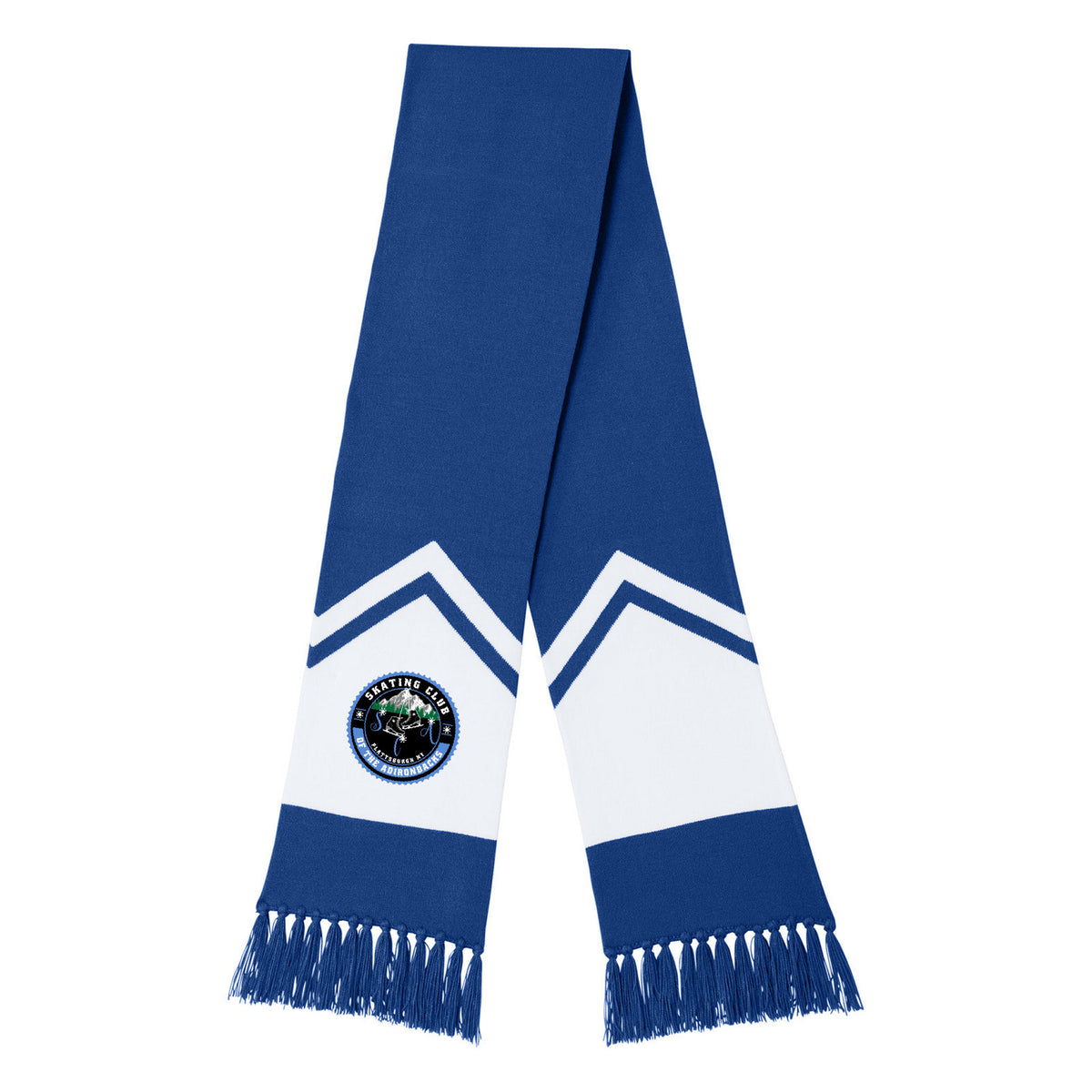 SCA Sport-Tek Gameday Scarf — True Royal/ White, Logo 1, front