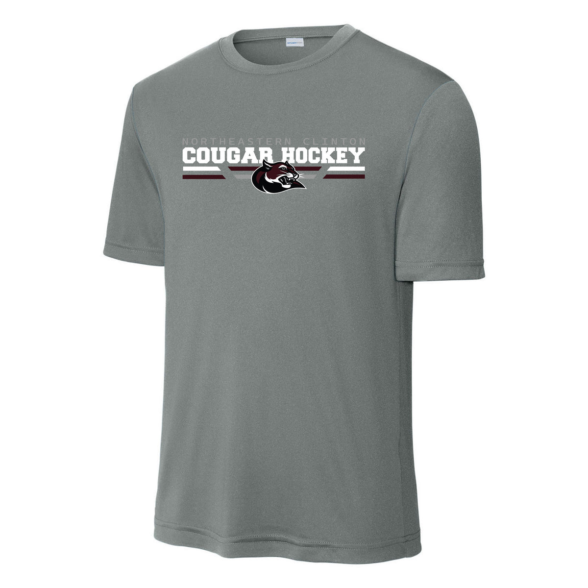 Cougars Sport-Tek PosiCharge Competitor Tee — Grey Concrete, front