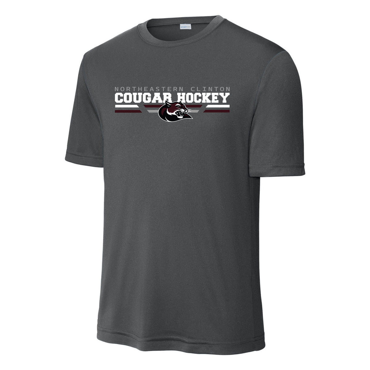 Cougars Sport-Tek PosiCharge Competitor Tee — Iron Grey, front
