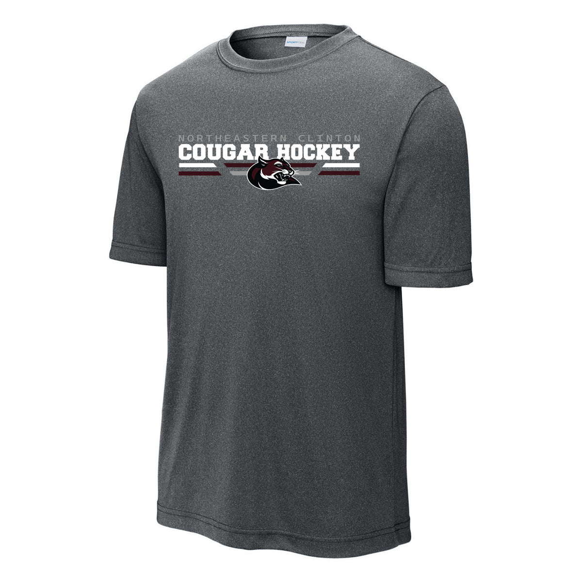 Cougars Sport-Tek PosiCharge Competitor Tee — Iron Grey Heather, front
