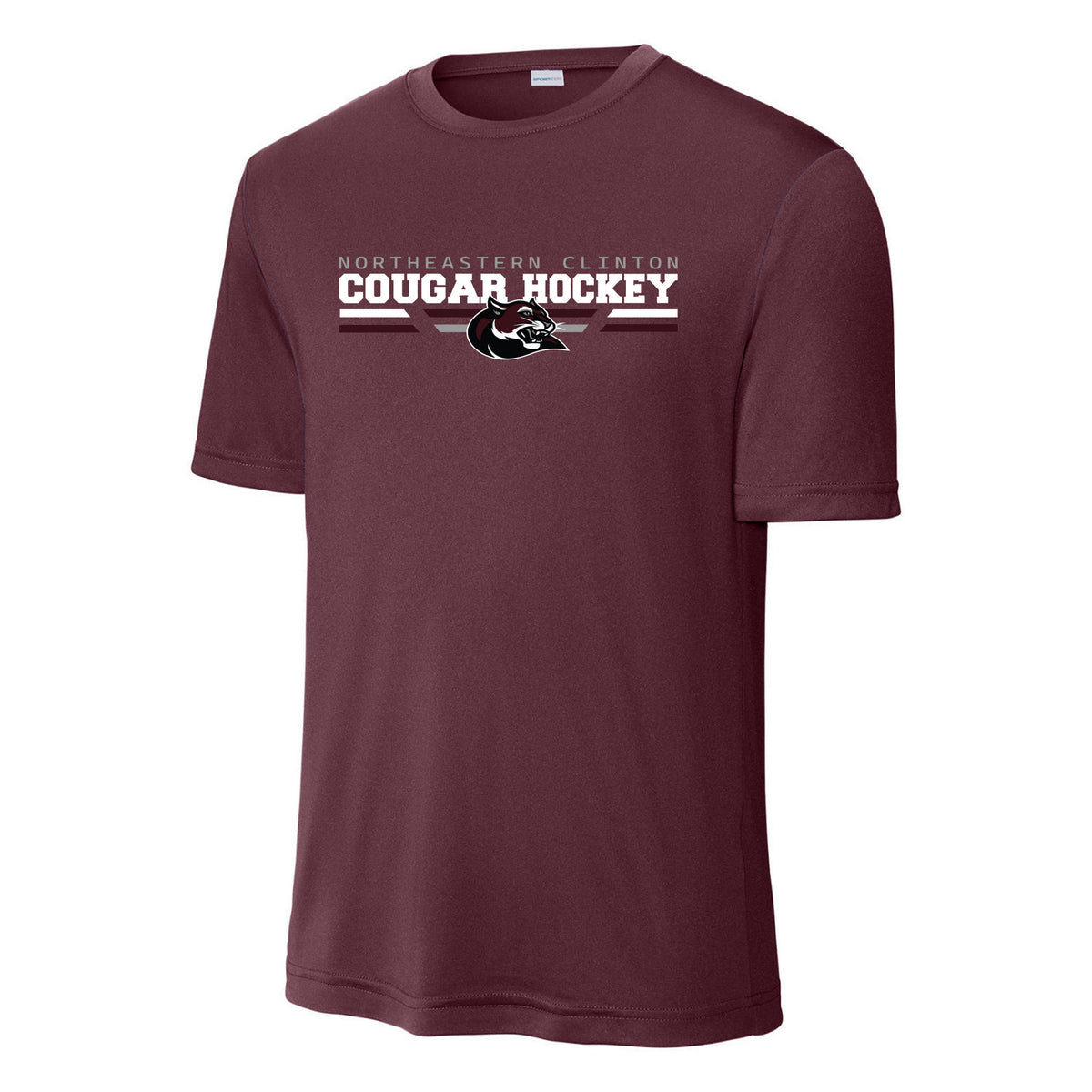 Cougars Sport-Tek PosiCharge Competitor Tee — Maroon, front