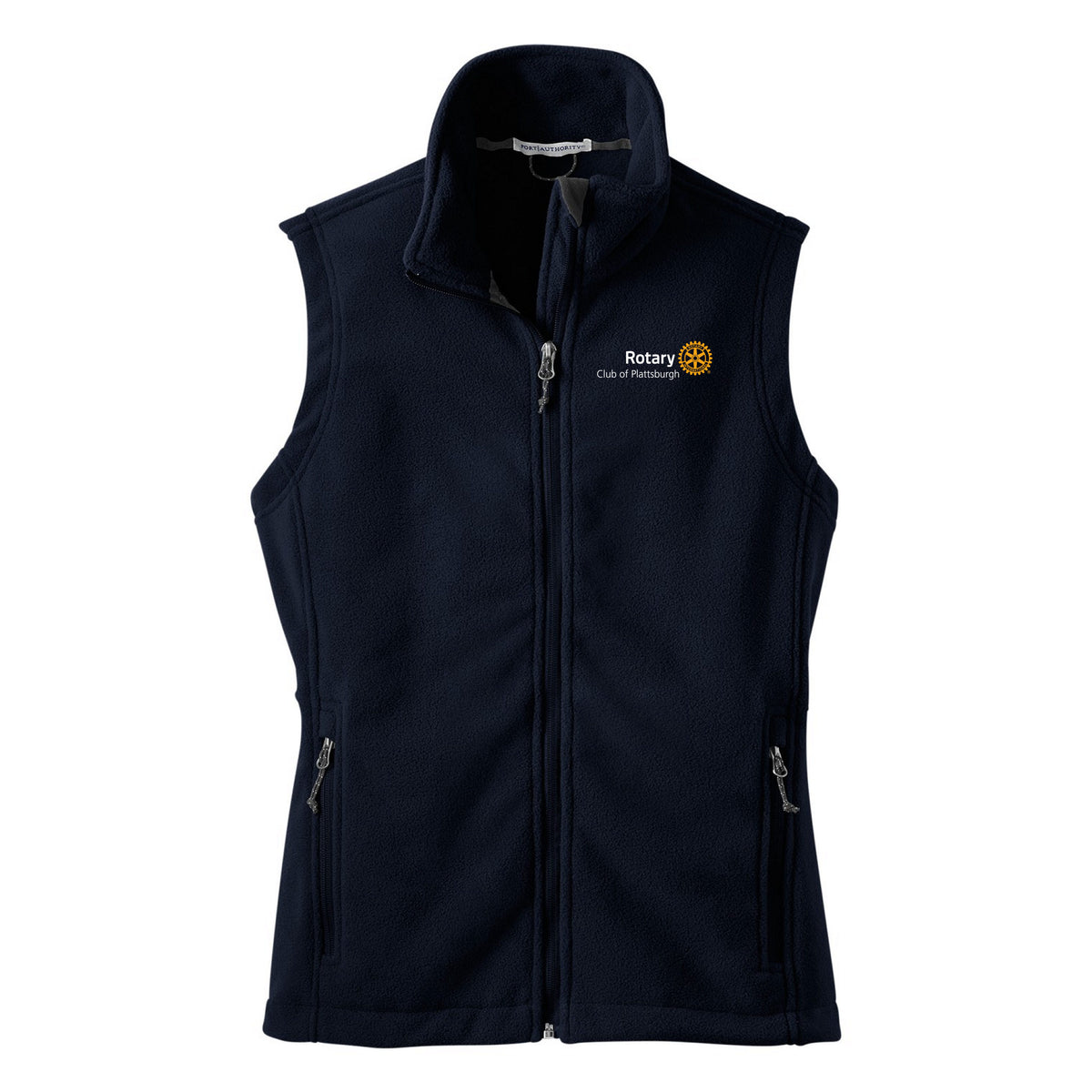 Embroidered Women's Value Fleece Vest — True Navy, front