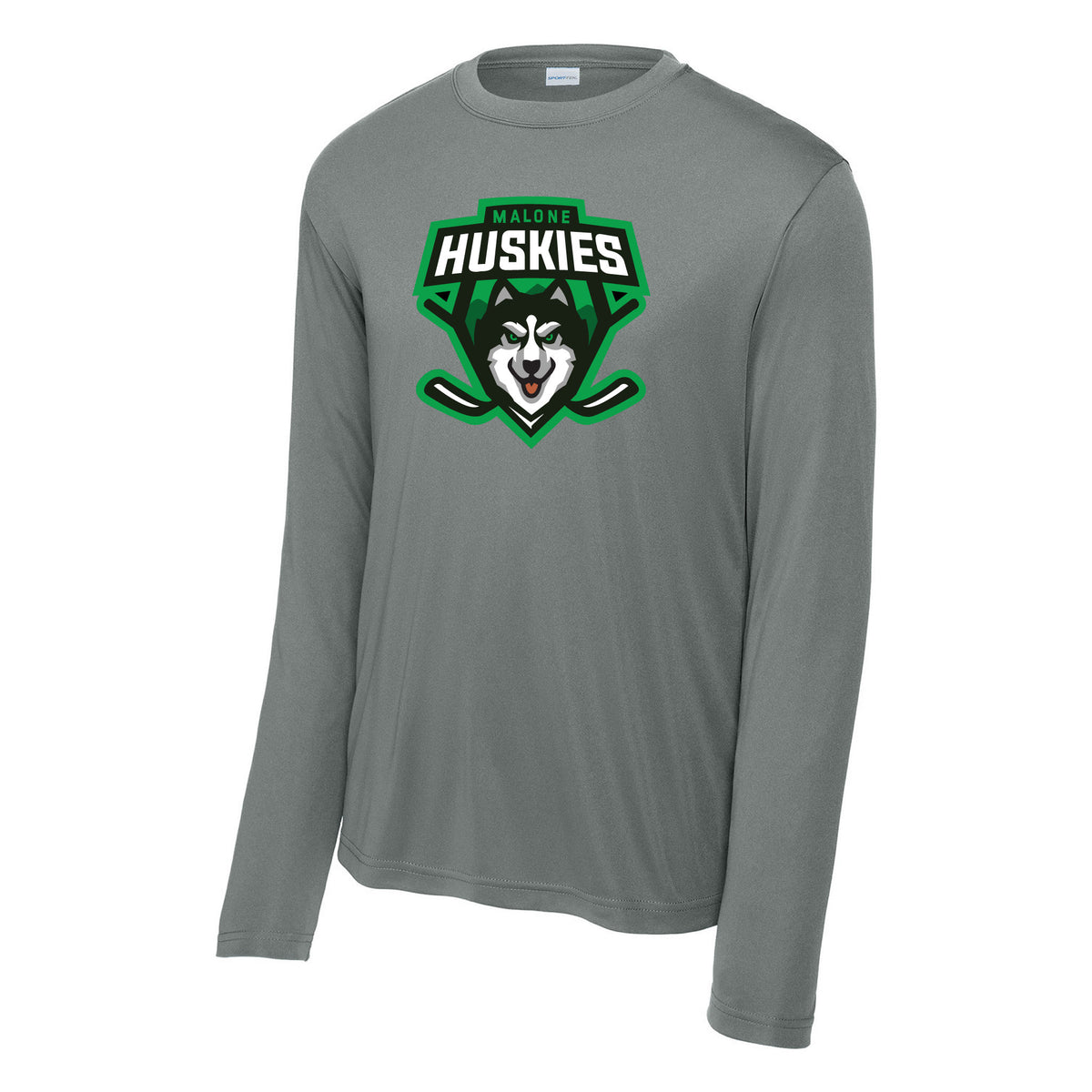 Sport-Tek Long Sleeve PosiCharge Competitor Tee — Grey Concrete, front