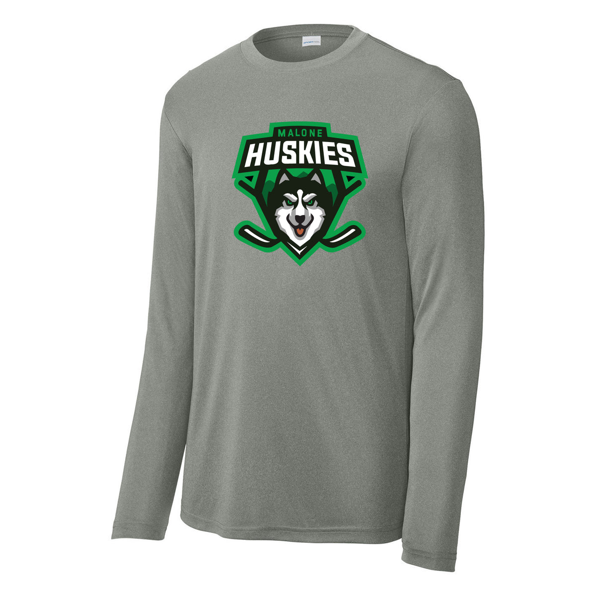 Sport-Tek Long Sleeve PosiCharge Competitor Tee — Grey Concrete Heather, front