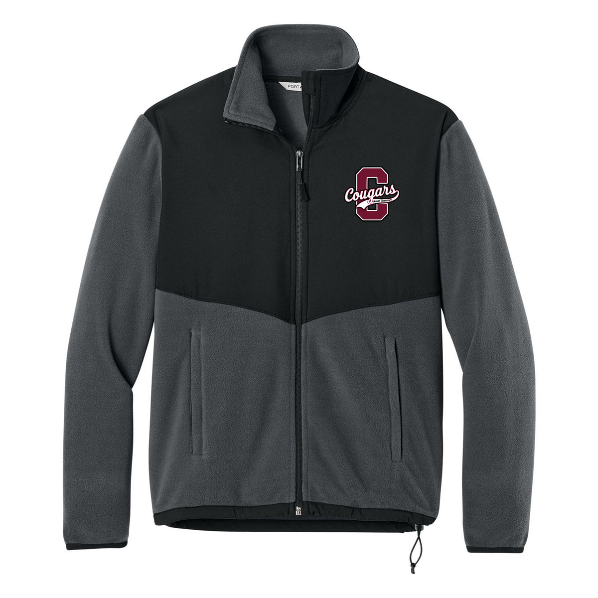 Port Authority Women's Therma-Tek Fleece Jacket — Iron Grey/ Black, C Logo, front