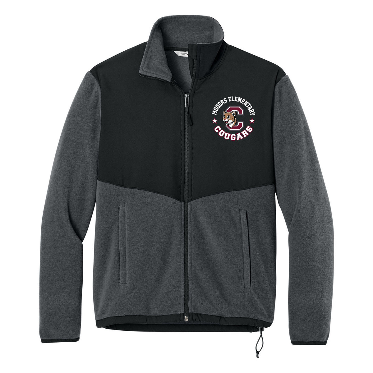 Port Authority Women's Therma-Tek Fleece Jacket — Iron Grey/ Black, Logo 1, front