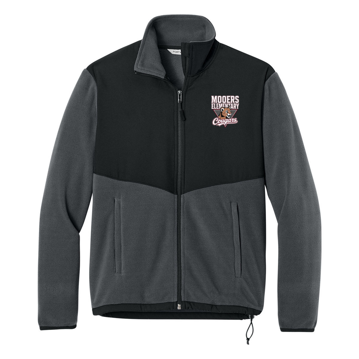Port Authority Women's Therma-Tek Fleece Jacket — Iron Grey/ Black, Logo 2, front