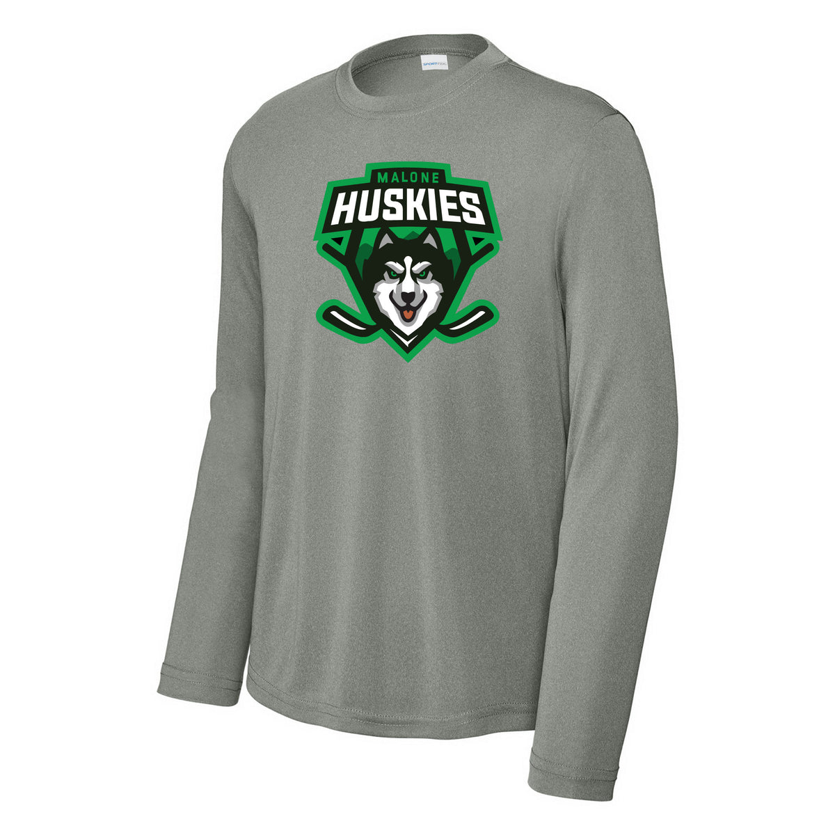 Sport-Tek Youth Long Sleeve PosiCharge Competitor Tee — Grey Concrete Heather, front