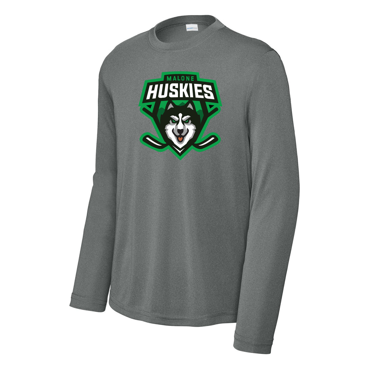 Sport-Tek Youth Long Sleeve PosiCharge Competitor Tee — Iron Grey Heather, front