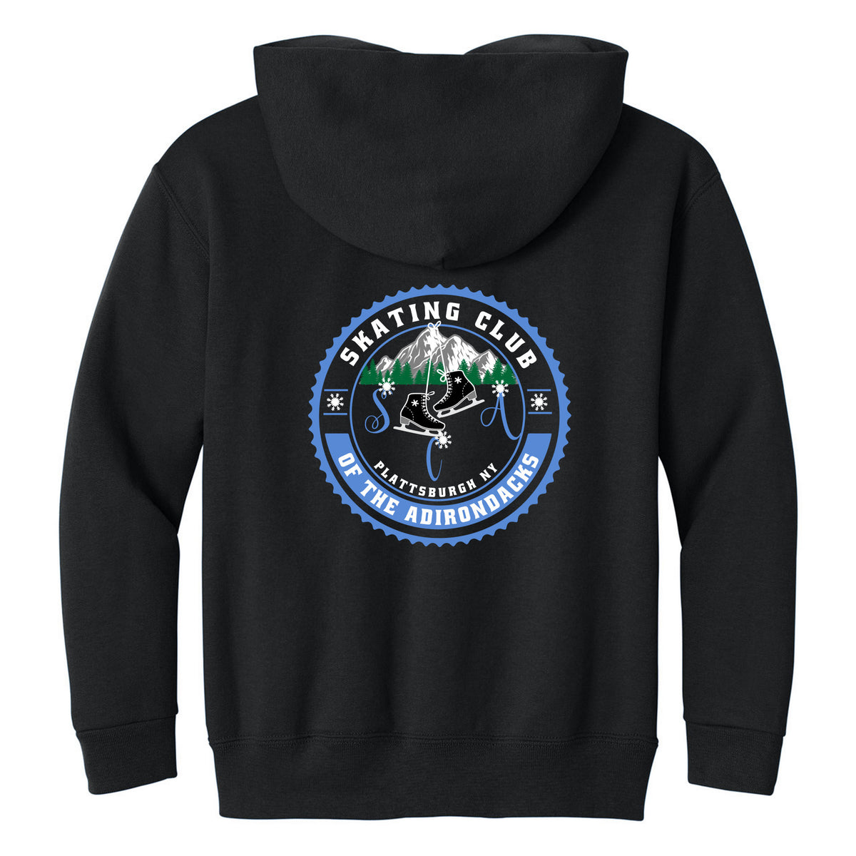 Jerzees - Youth NuBlend Pullover Hooded Sweatshirt — Black, Logo 1, back