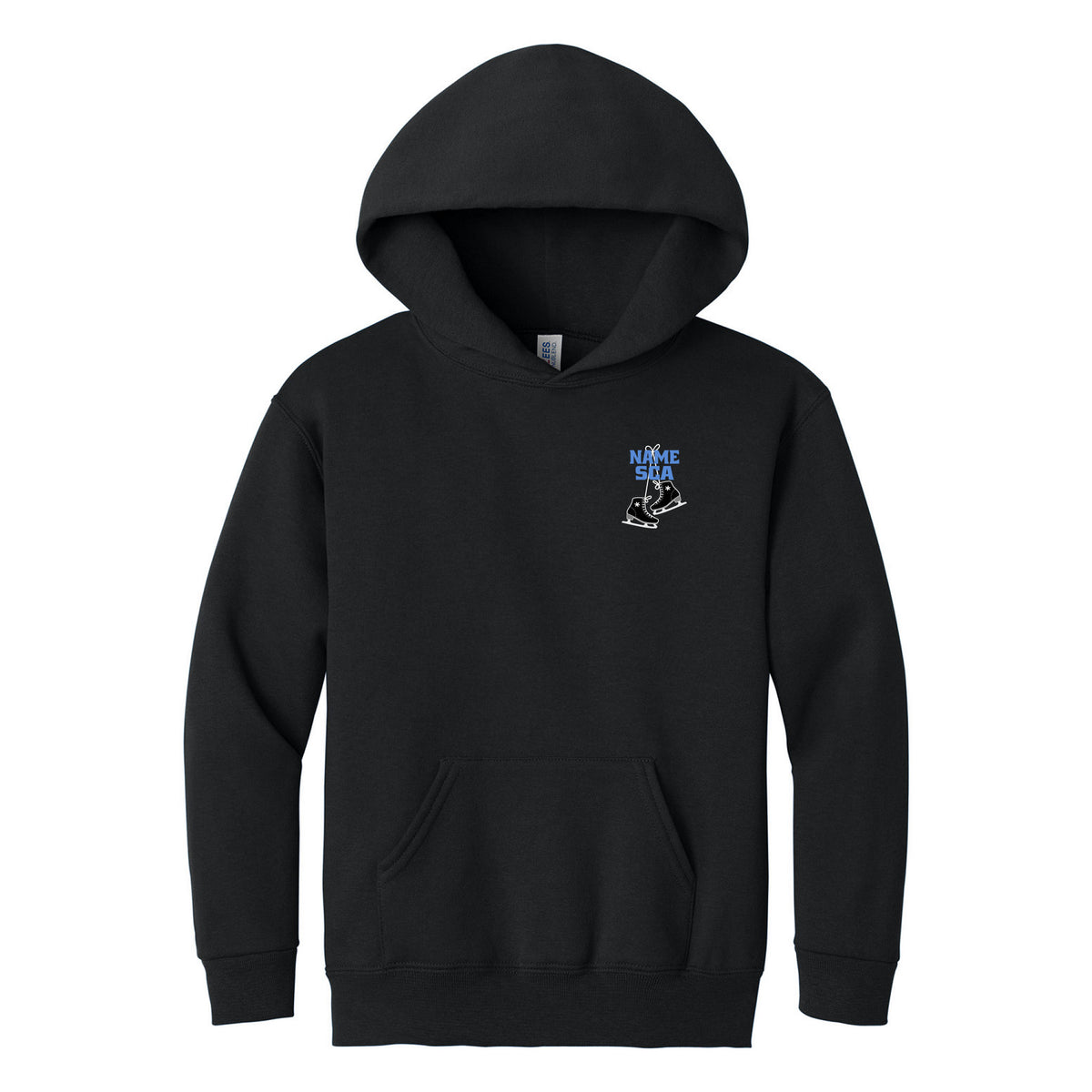 Jerzees - Youth NuBlend Pullover Hooded Sweatshirt — Black, Logo 1, front
