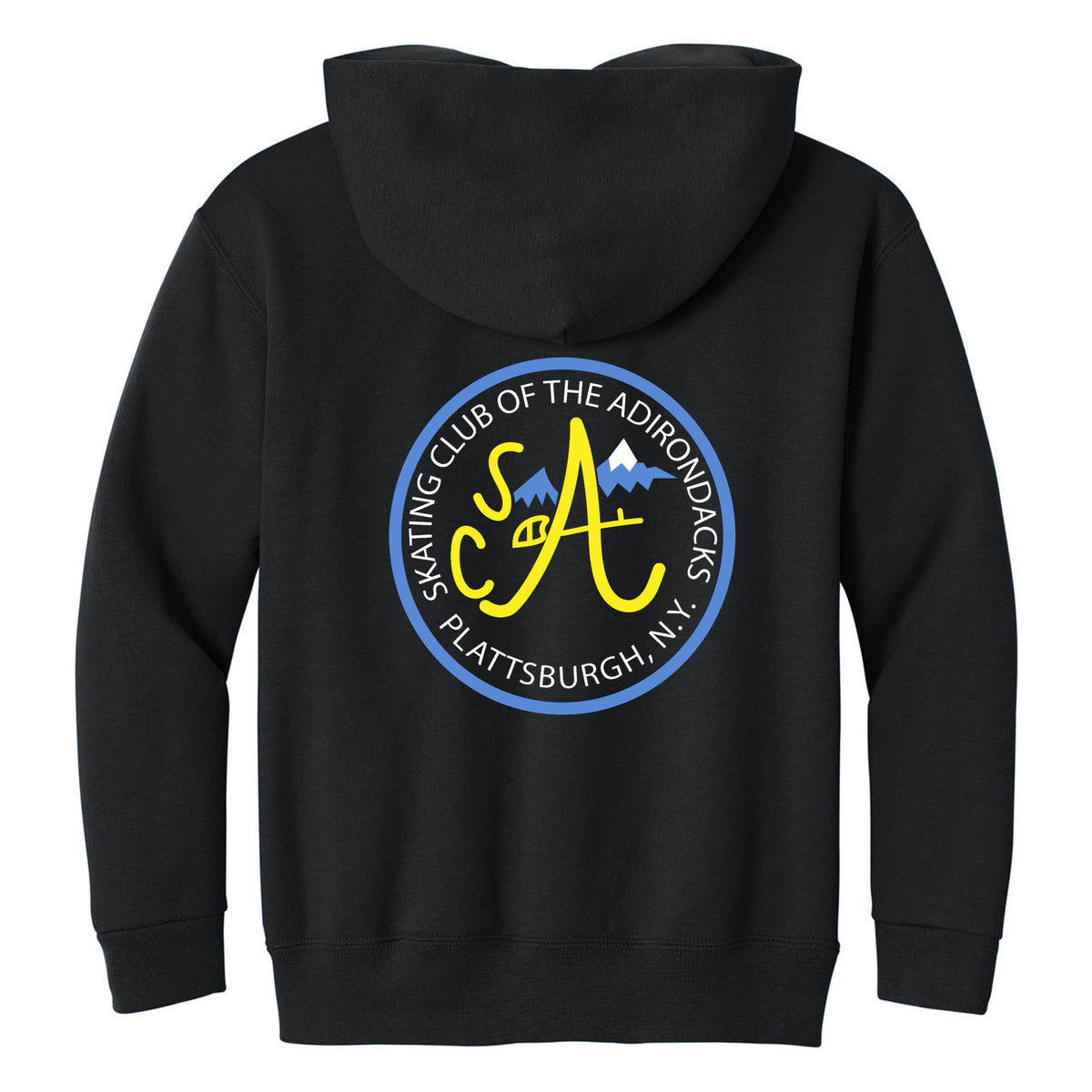 Jerzees - Youth NuBlend Pullover Hooded Sweatshirt — Black, Logo 2, back