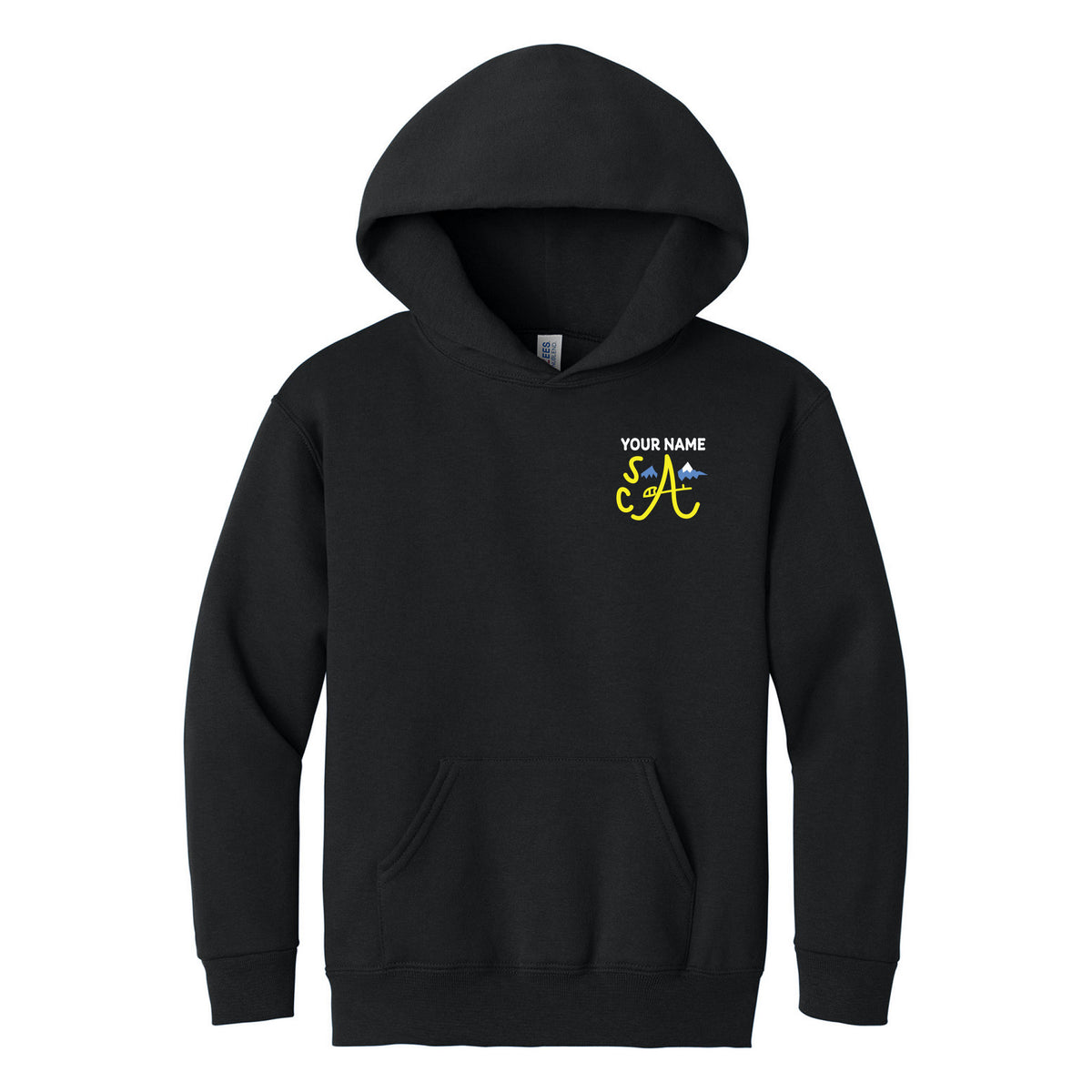 Jerzees - Youth NuBlend Pullover Hooded Sweatshirt — Black, Logo 2, front