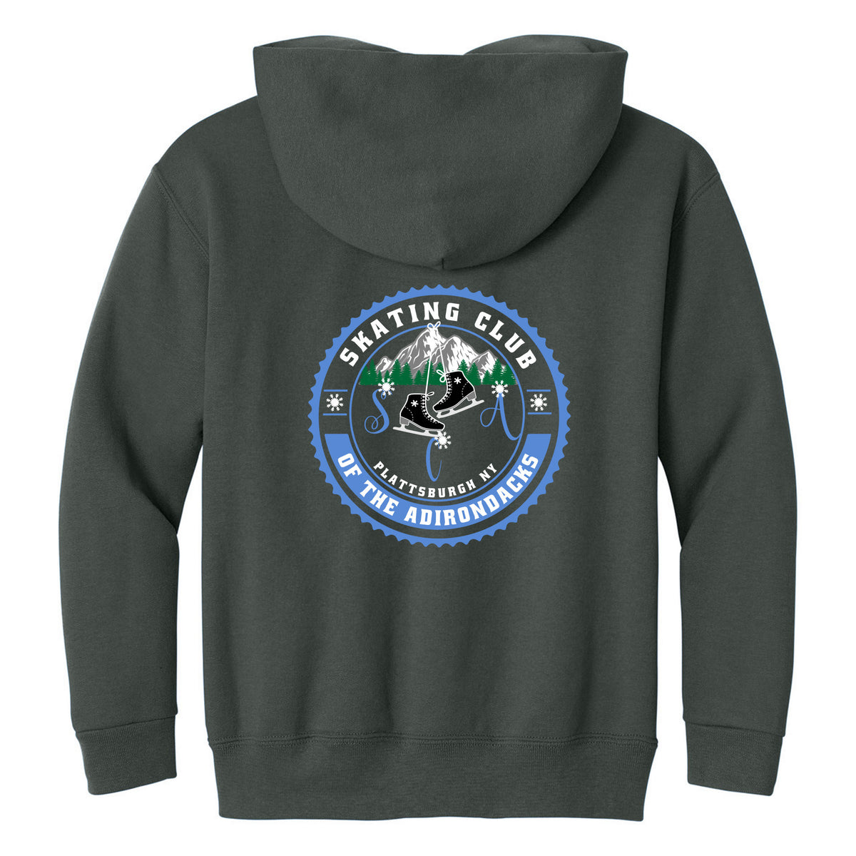 Jerzees - Youth NuBlend Pullover Hooded Sweatshirt — Charcoal Grey, Logo 1, back